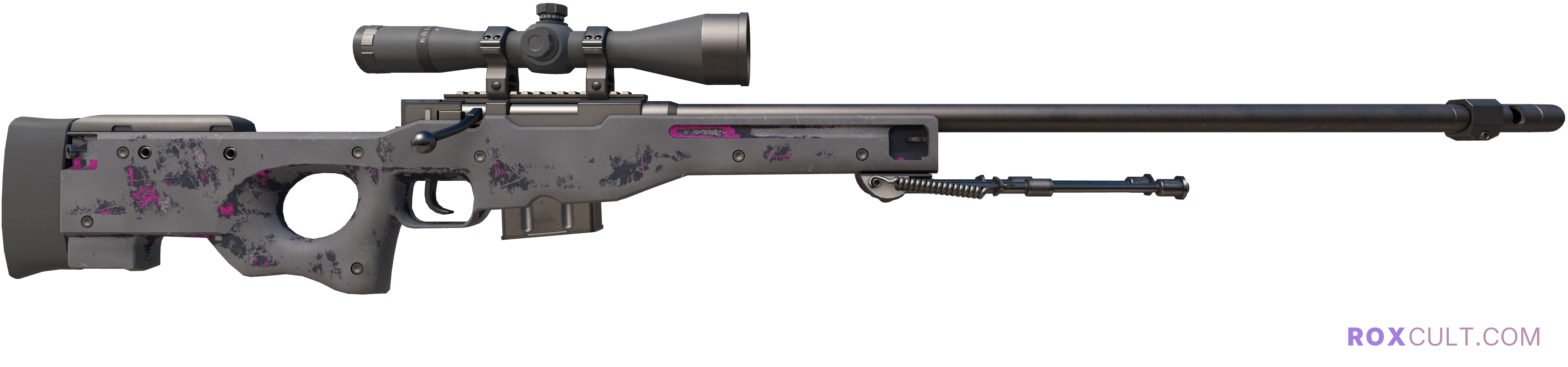 AWP | Pink DDPAT (Battle-Scarred) — rox (Holo) Antwerp 2022 craft, backside view