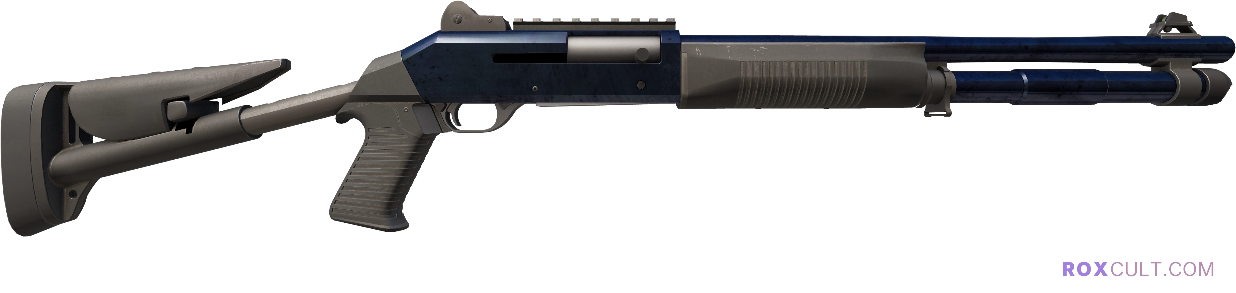 Souvenir XM1014 | Blue Steel (Field-Tested) — rox (Holo) Antwerp 2022 craft, backside view