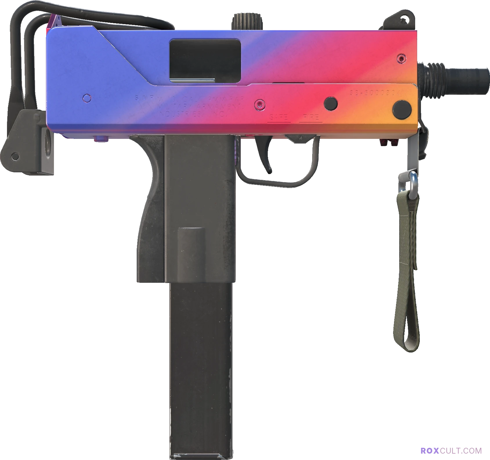 MAC-10 | Fade (Factory New) — rox (Holo) Antwerp 2022 craft, backside view