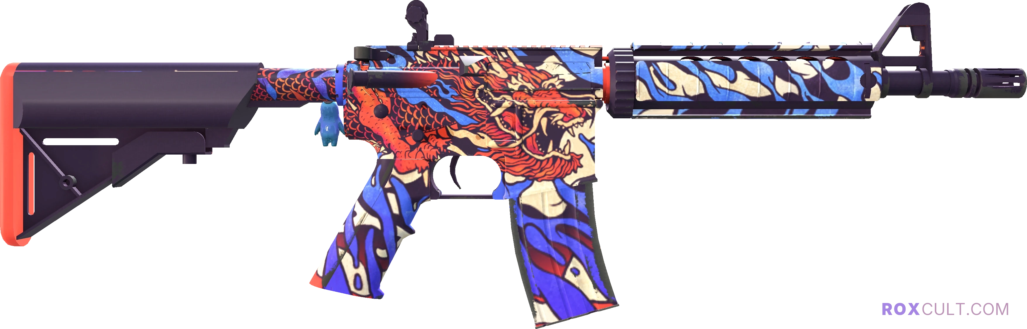 StatTrak™ M4A4 | 龍王 (Dragon King) (Factory New) — rox (Holo) Antwerp 2022 craft, backside view