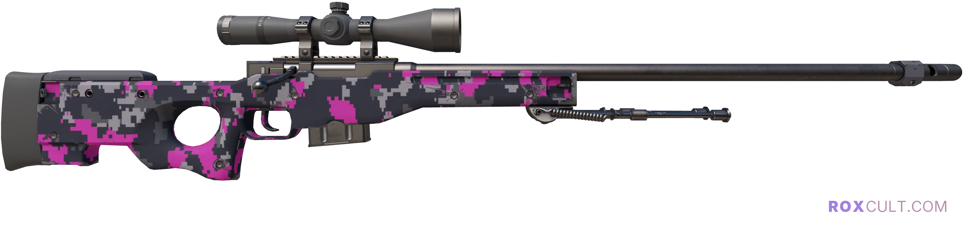 AWP | Pink DDPAT (Minimal Wear) — rox (Holo) Antwerp 2022 craft, backside view