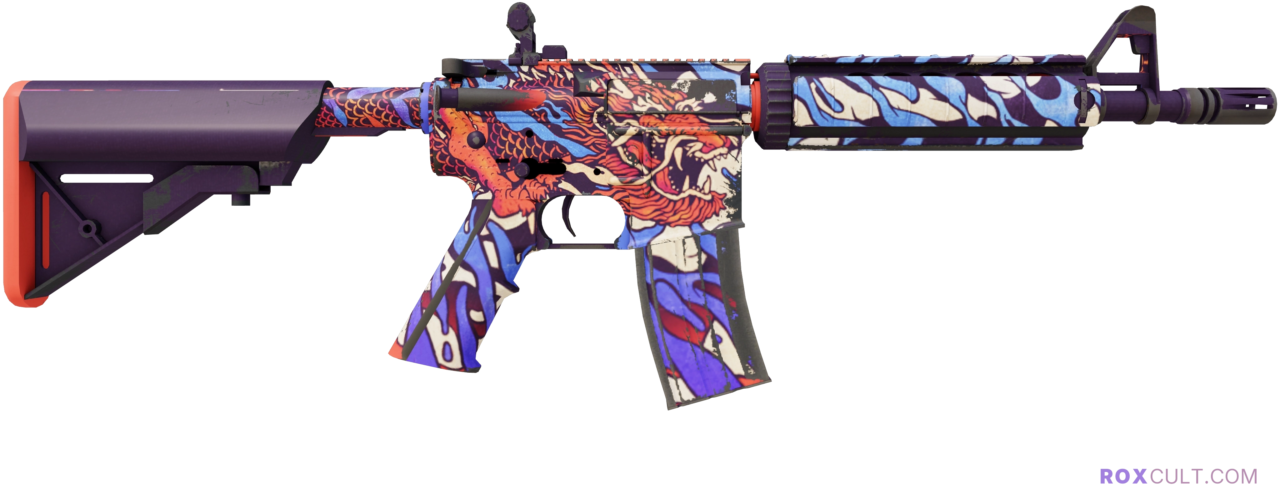 StatTrak™ M4A4 | 龍王 (Dragon King) (Factory New) — rox (Holo) Antwerp 2022 craft, backside view