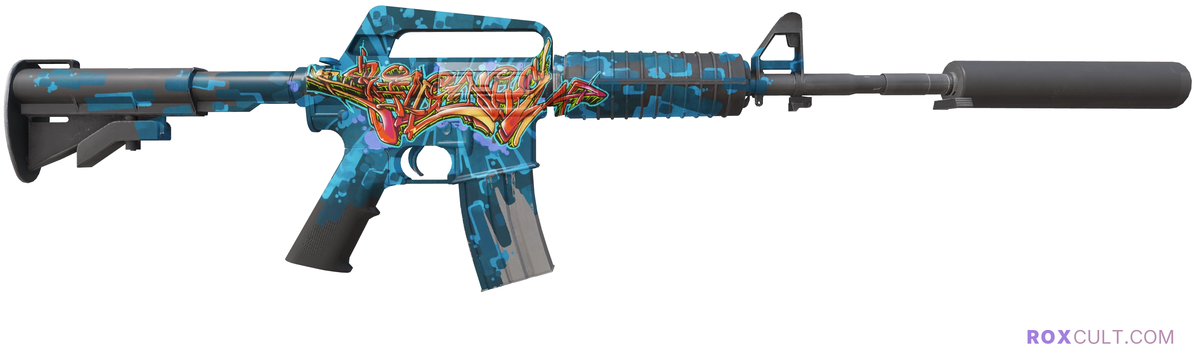 M4A1-S | Master Piece (Minimal Wear) — rox (Holo) Antwerp 2022 craft, backside view