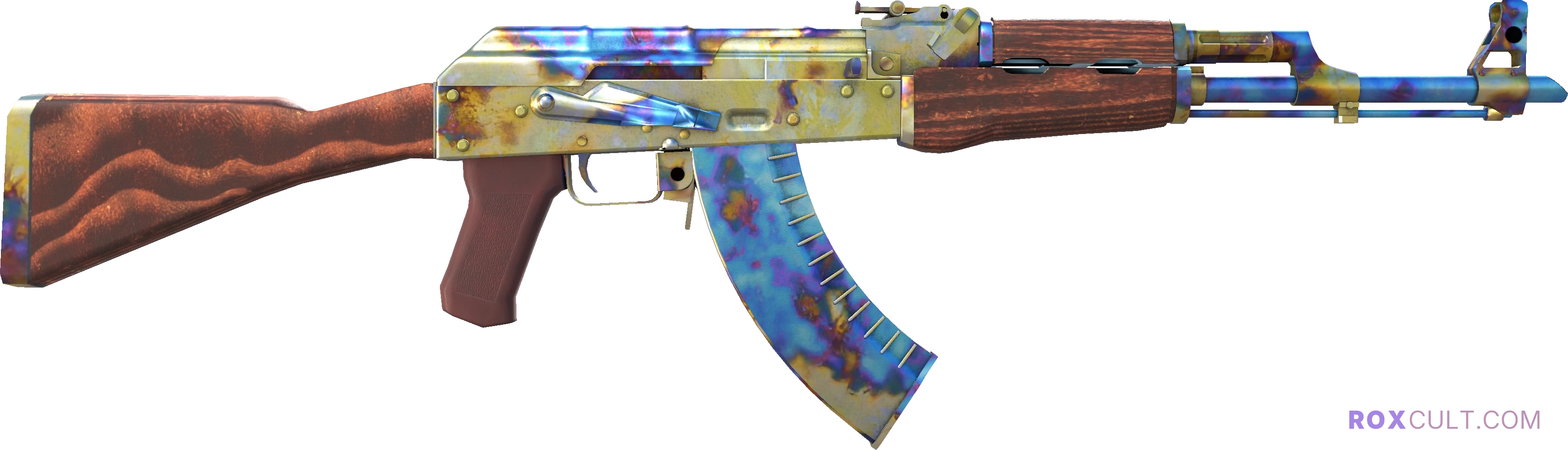 AK-47 | Case Hardened (Minimal Wear) — rox (Holo) Antwerp 2022 craft, backside view