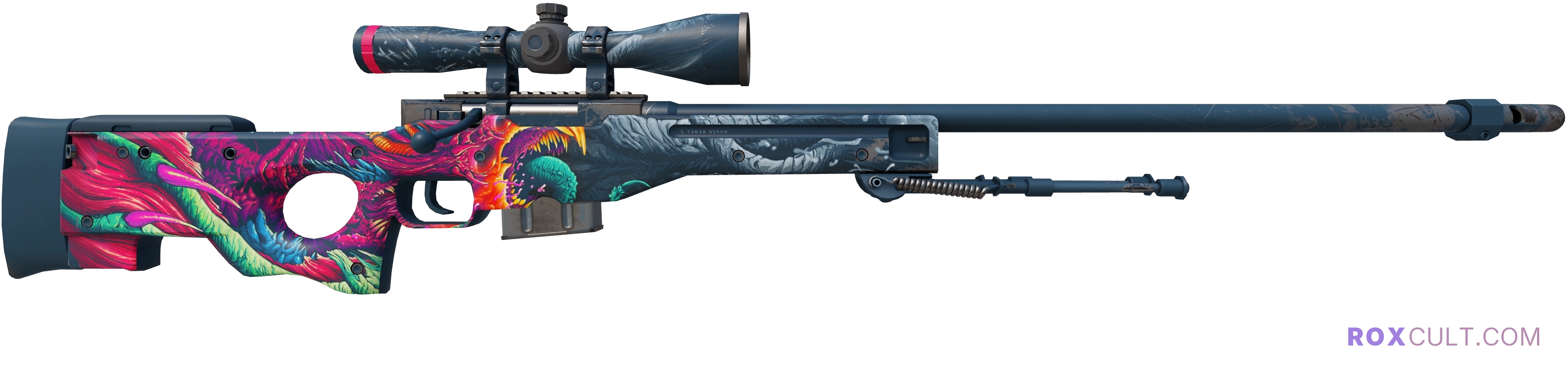 StatTrak™ AWP | Hyper Beast (Minimal Wear) — rox (Holo) Antwerp 2022 craft, backside view