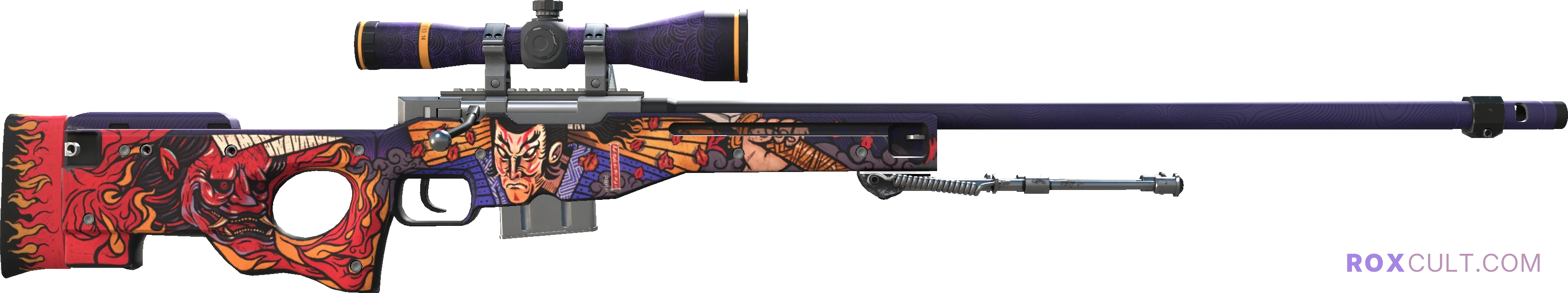 AWP | Oni Taiji (Factory New) — rox (Holo) Antwerp 2022 craft, backside view