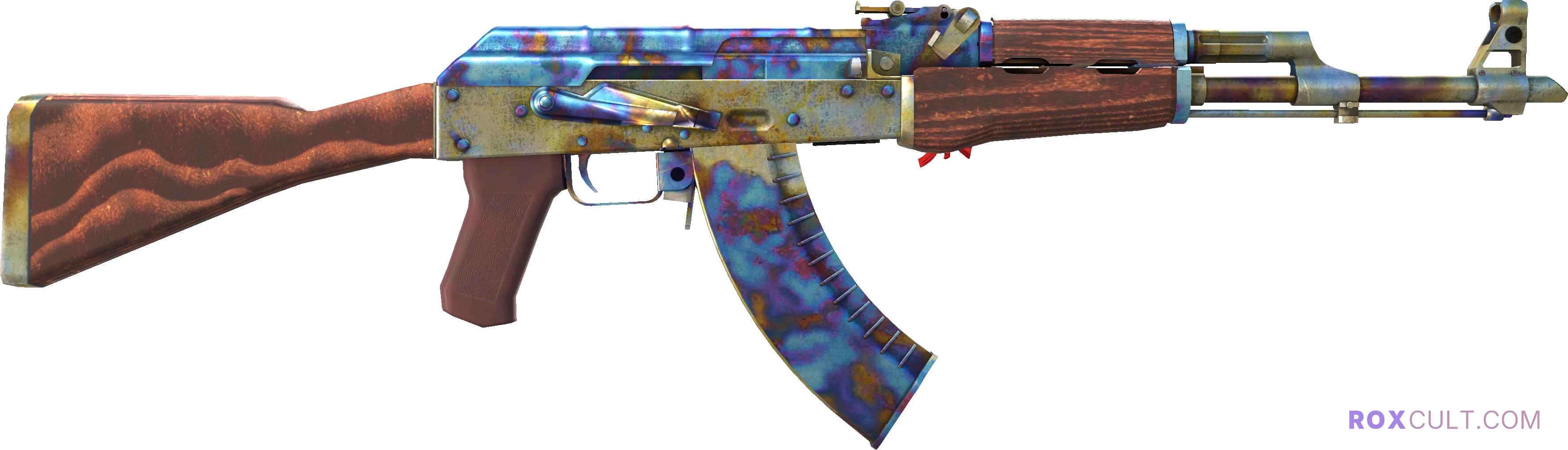 StatTrak™ AK-47 | Case Hardened (Battle-Scarred) — rox (Holo) Antwerp 2022 craft, backside view