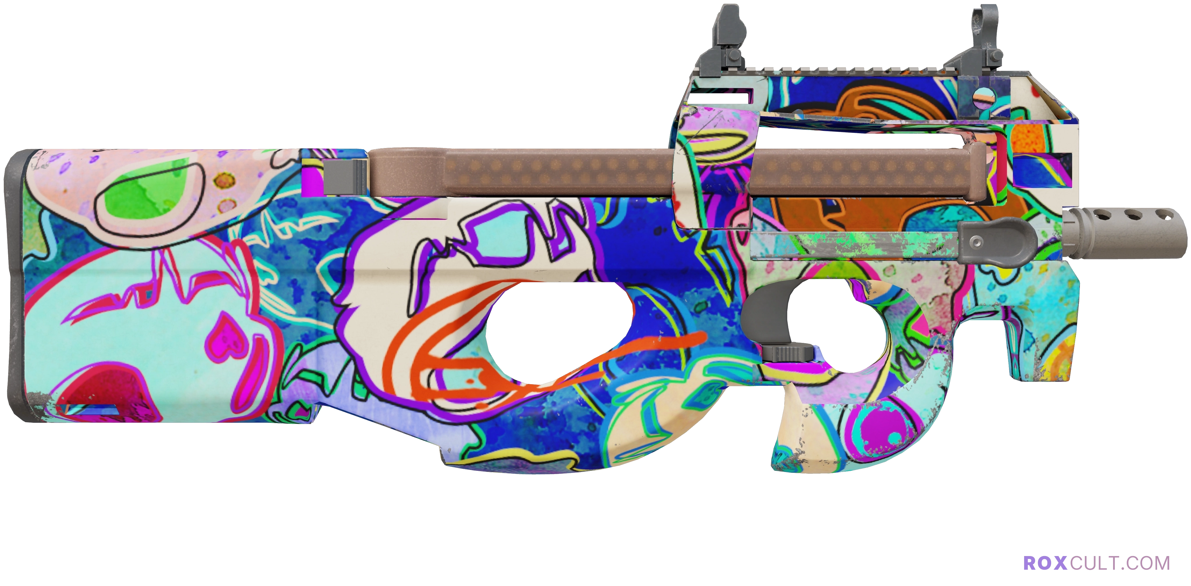 P90 | Death by Kitty (Minimal Wear) — rox (Holo) Antwerp 2022 craft, backside view