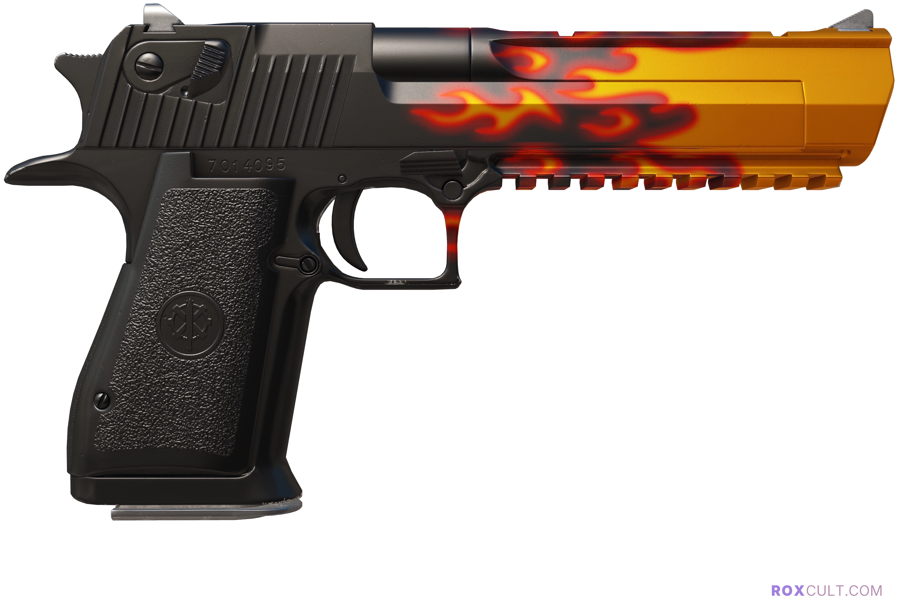Desert Eagle | Blaze (Factory New) — rox (Holo) Antwerp 2022 craft, backside view