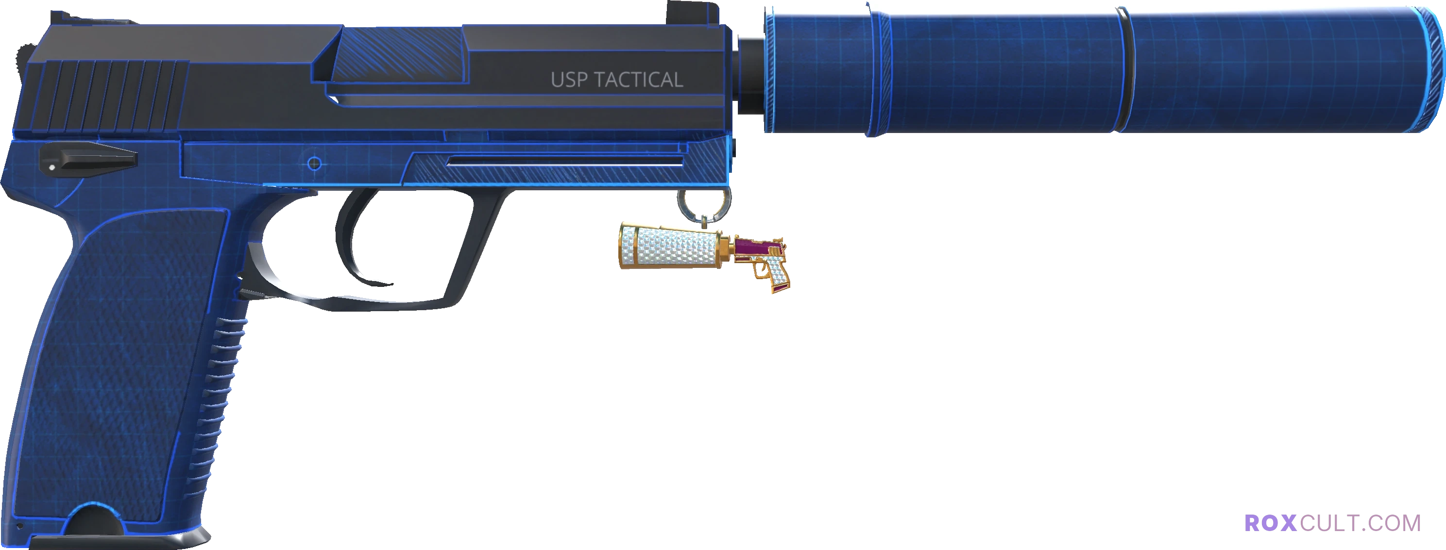 USP-S | Blueprint (Factory New) — rox (Holo) Antwerp 2022 craft, backside view