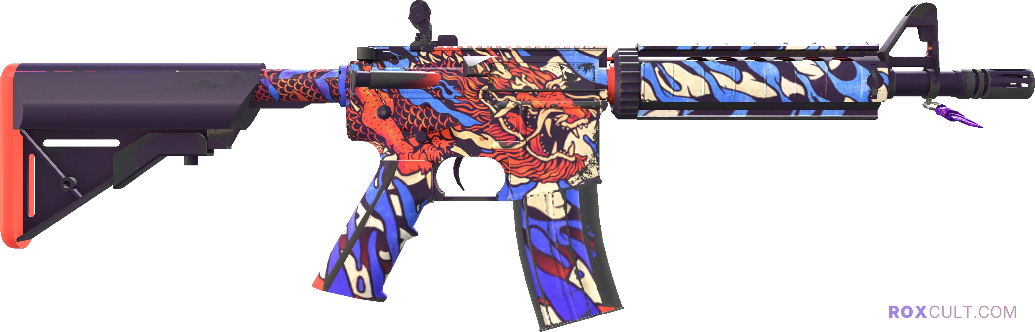 M4A4 | 龍王 (Dragon King) (Factory New) — rox (Holo) Antwerp 2022 craft, backside view