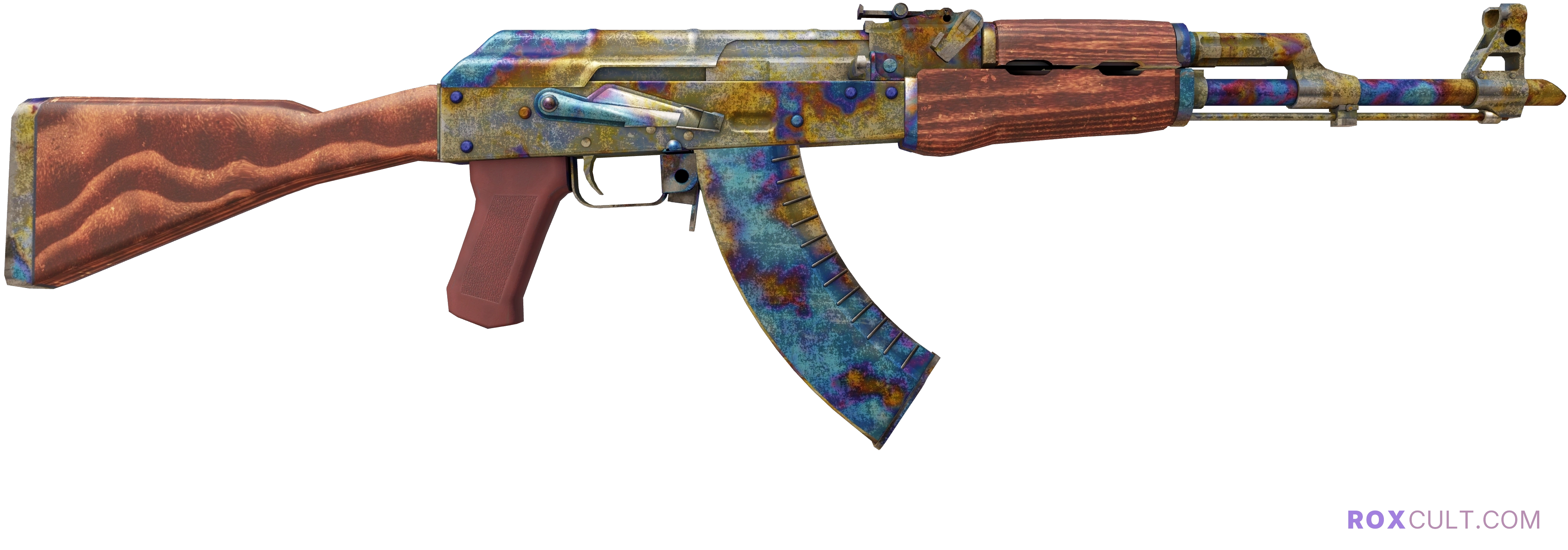 AK-47 | Case Hardened (Battle-Scarred) — rox (Holo) Antwerp 2022 craft, backside view