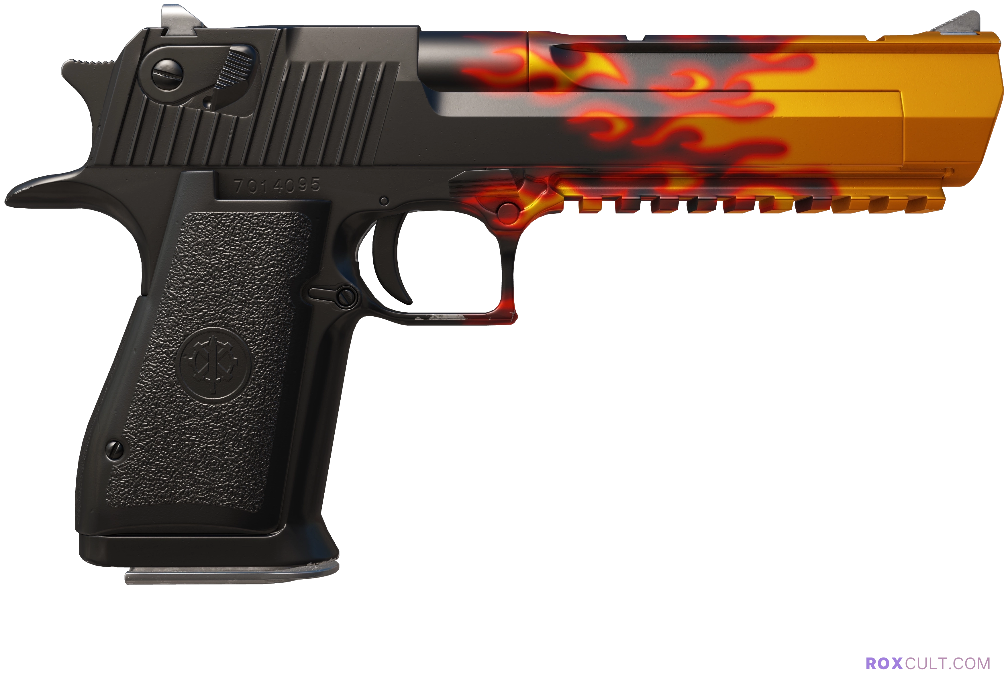 Desert Eagle | Blaze (Factory New) — rox (Holo) Antwerp 2022 craft, backside view