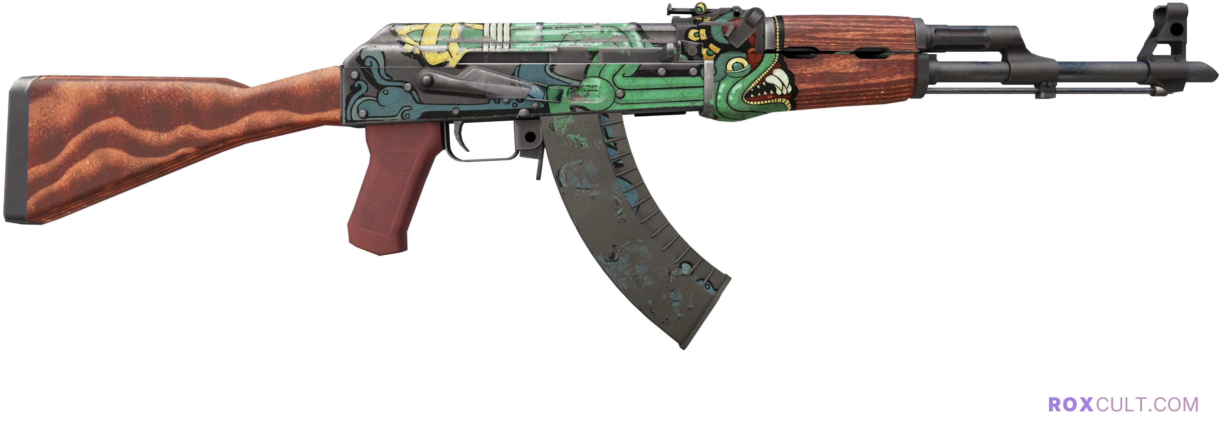 StatTrak™ AK-47 | Fire Serpent (Battle-Scarred) — rox (Holo) Antwerp 2022 craft, backside view