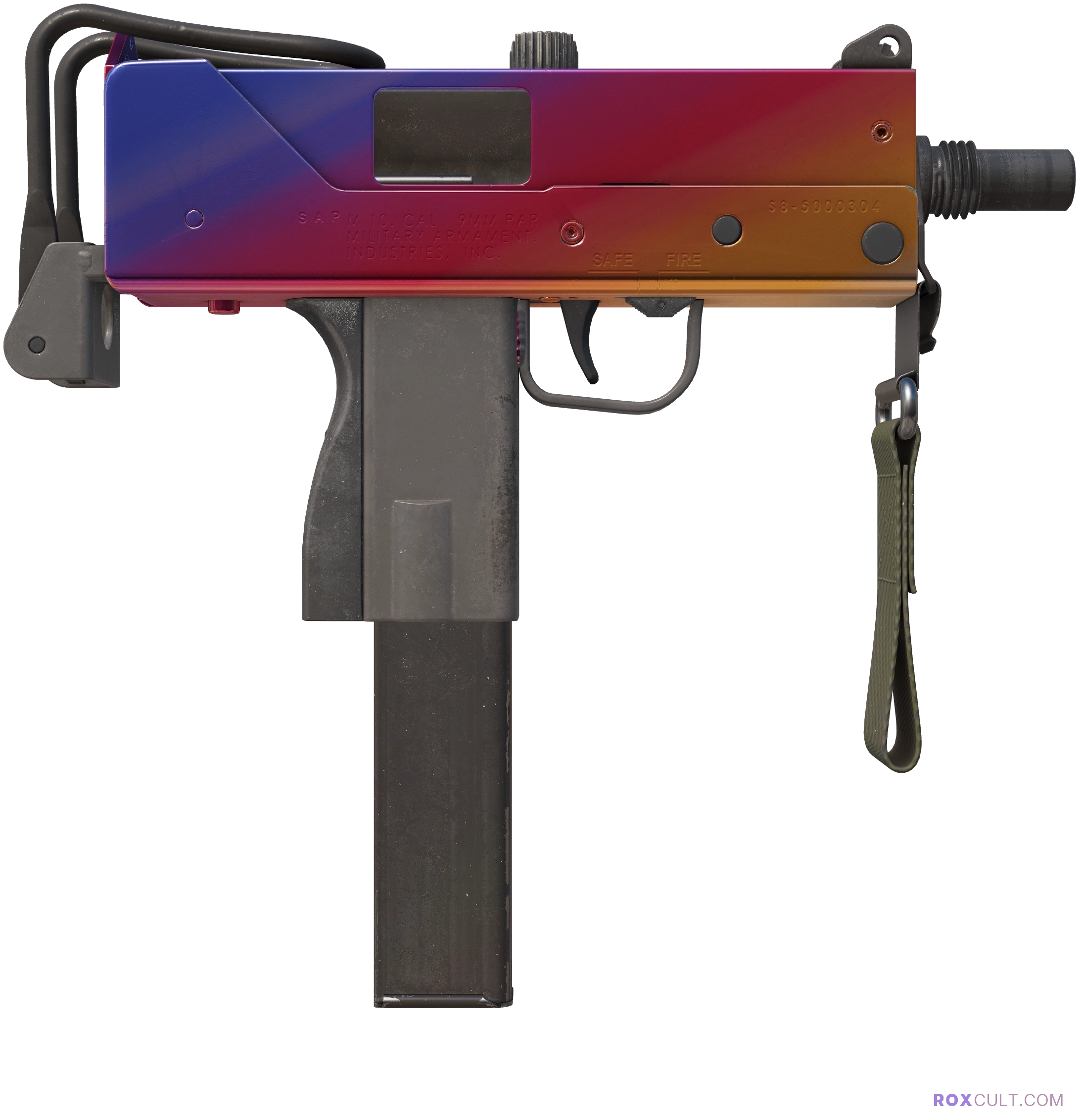 MAC-10 | Fade (Factory New) — rox (Holo) Antwerp 2022 craft, backside view