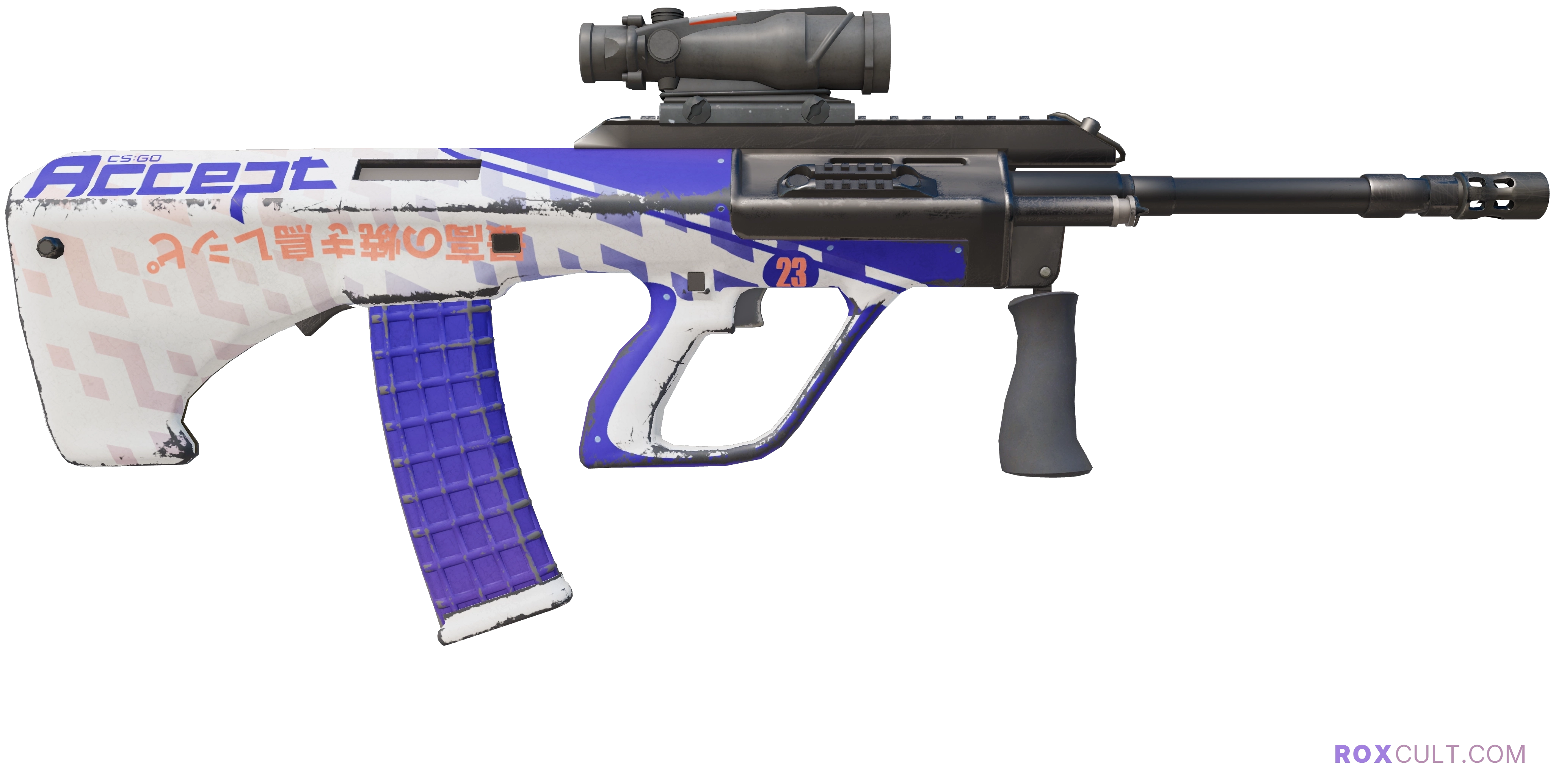 AUG | Akihabara Accept (Field-Tested) — rox (Holo) Antwerp 2022 craft, backside view