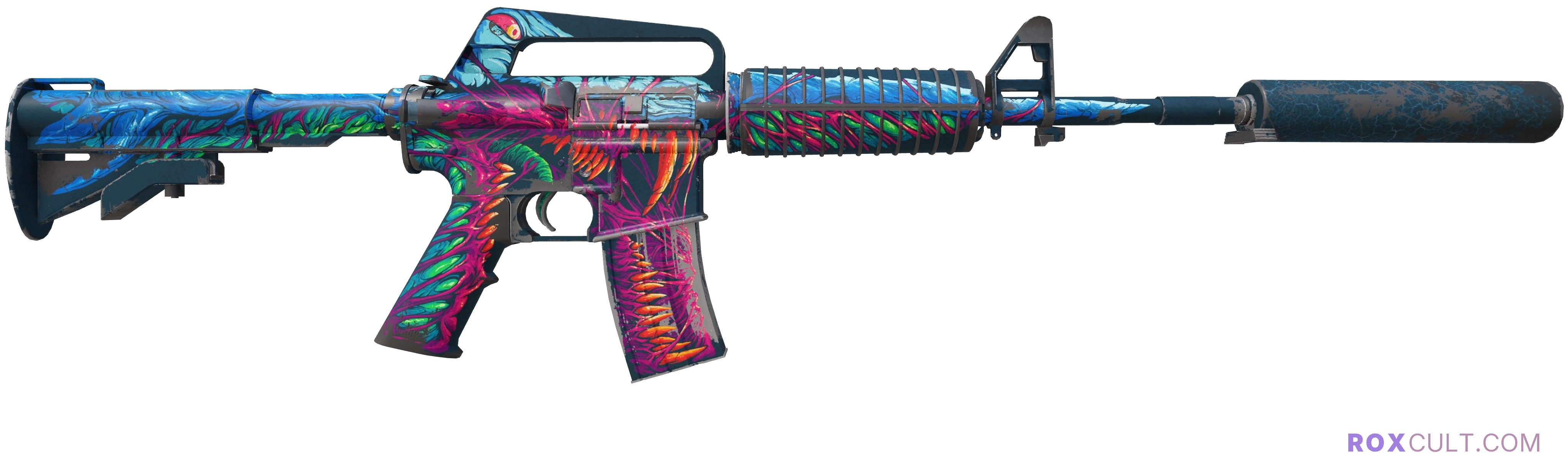 M4A1-S | Hyper Beast (Well-Worn) — rox (Holo) Antwerp 2022 craft, backside view