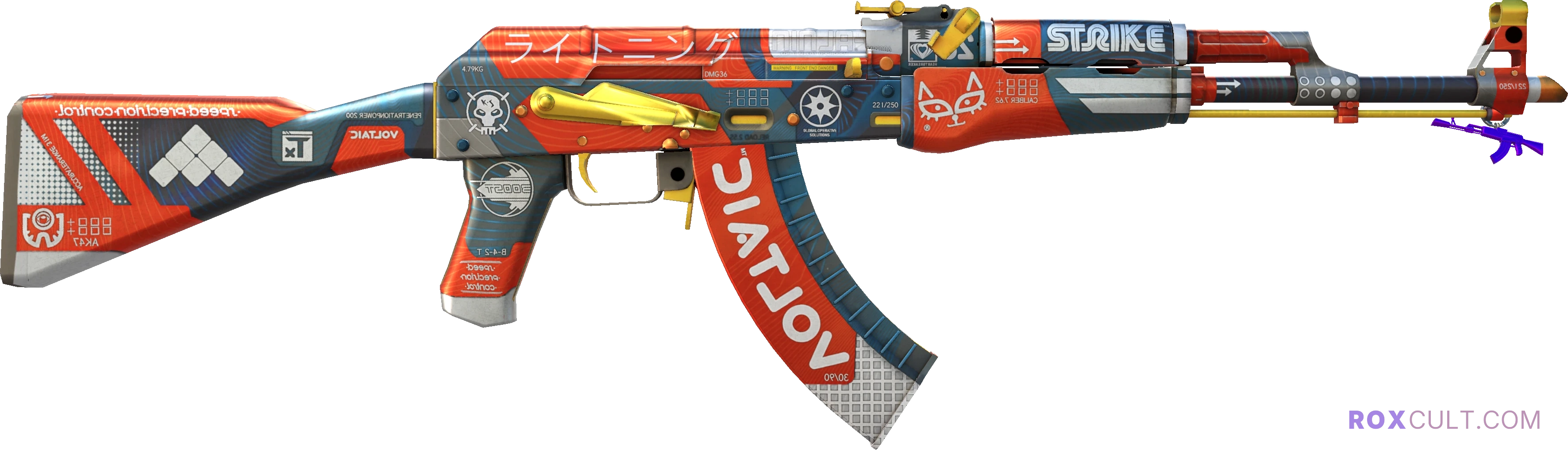 AK-47 | Bloodsport (Minimal Wear) — rox (Holo) Antwerp 2022 craft, backside view