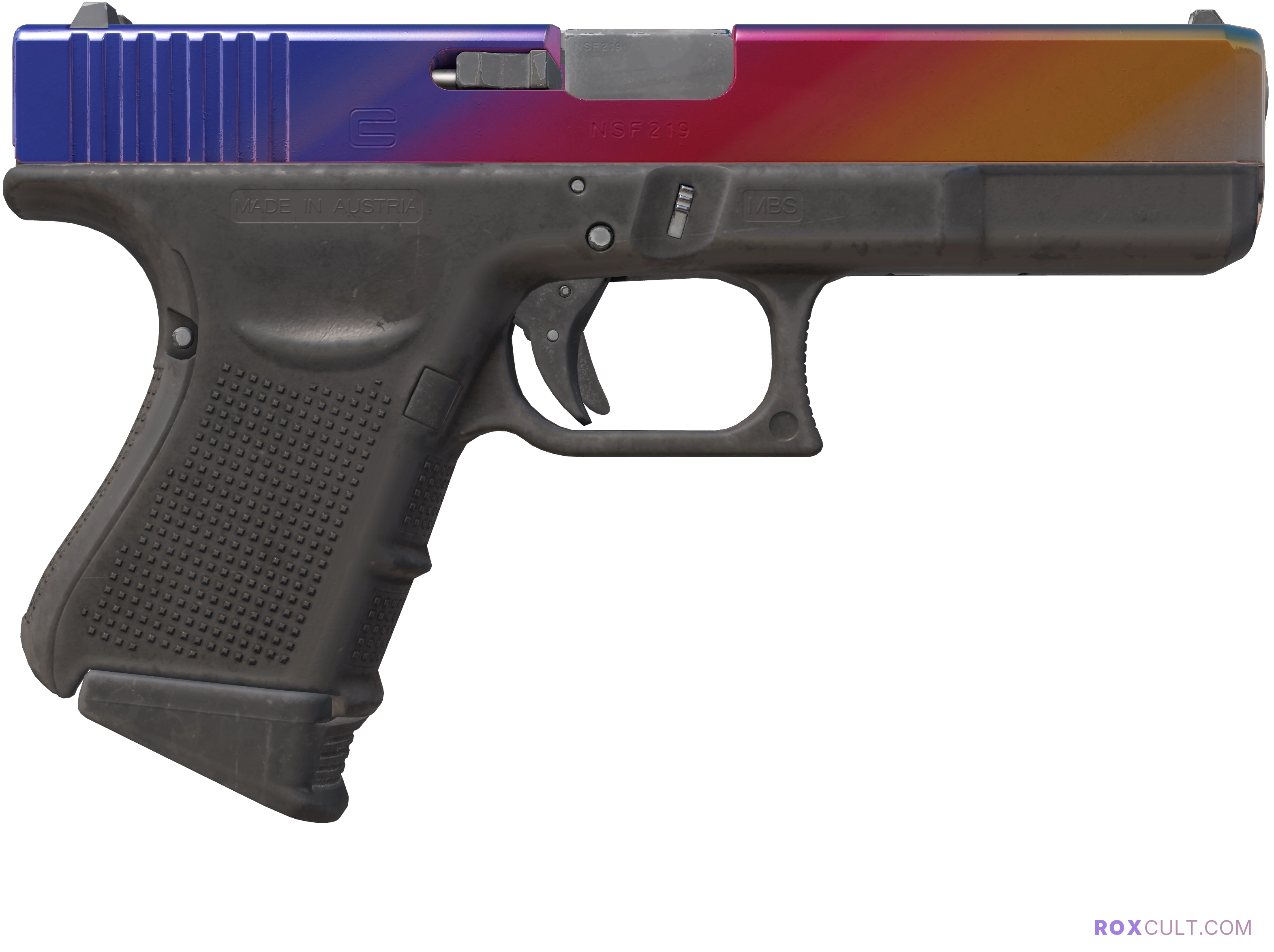 Glock-18 | Fade (Factory New) — rox (Holo) Antwerp 2022 craft, backside view