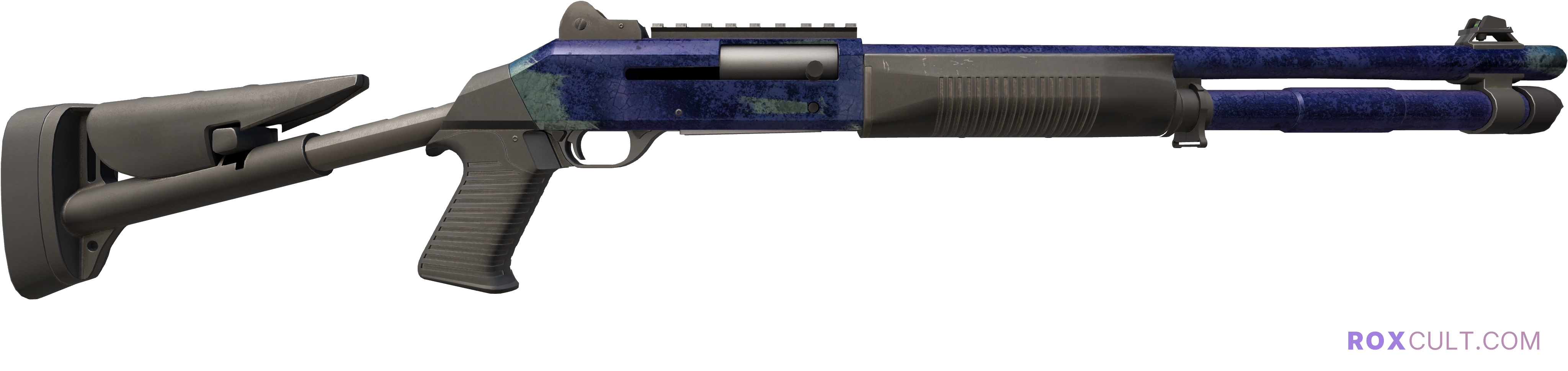 XM1014 | Blue Steel (Battle-Scarred) — rox (Holo) Antwerp 2022 craft, backside view