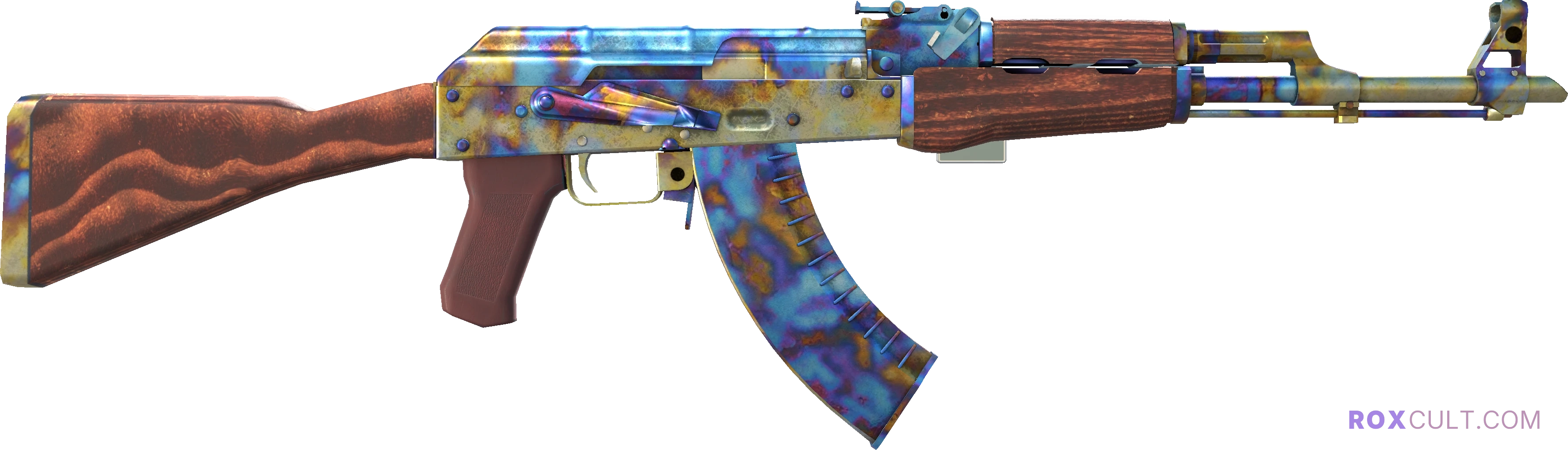 AK-47 | Case Hardened (Field-Tested) — rox (Holo) Antwerp 2022 craft, backside view