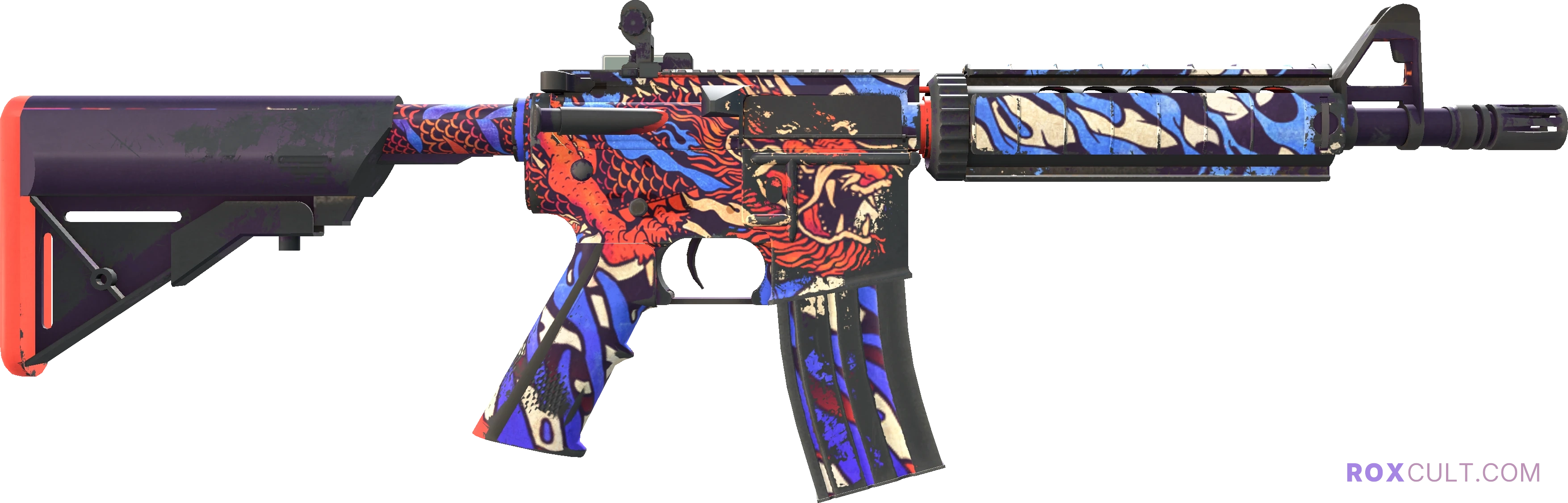 StatTrak™ M4A4 | 龍王 (Dragon King) (Field-Tested) — rox (Holo) Antwerp 2022 craft, backside view