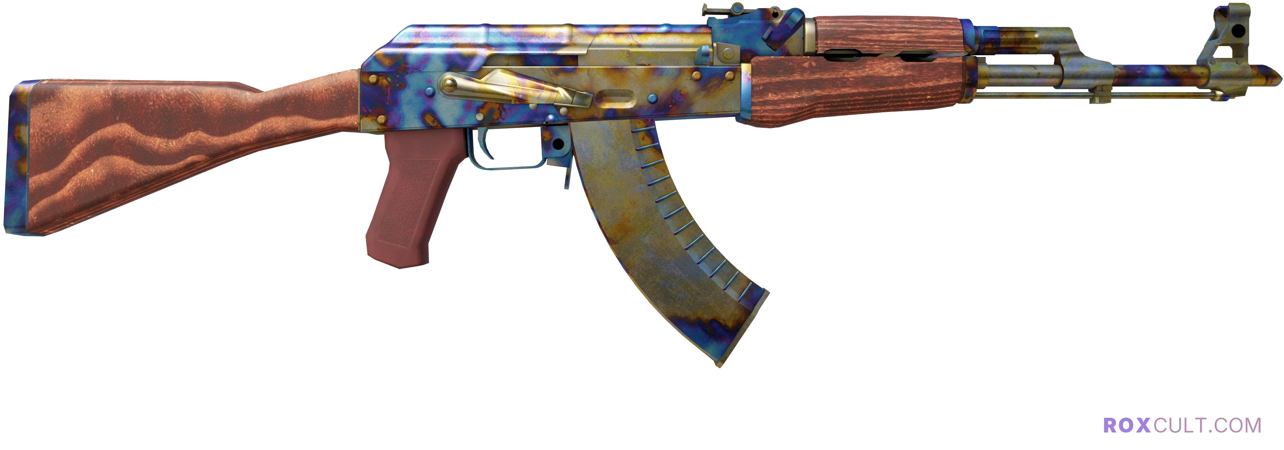 AK-47 | Case Hardened (Field-Tested) — rox (Holo) Antwerp 2022 craft, backside view