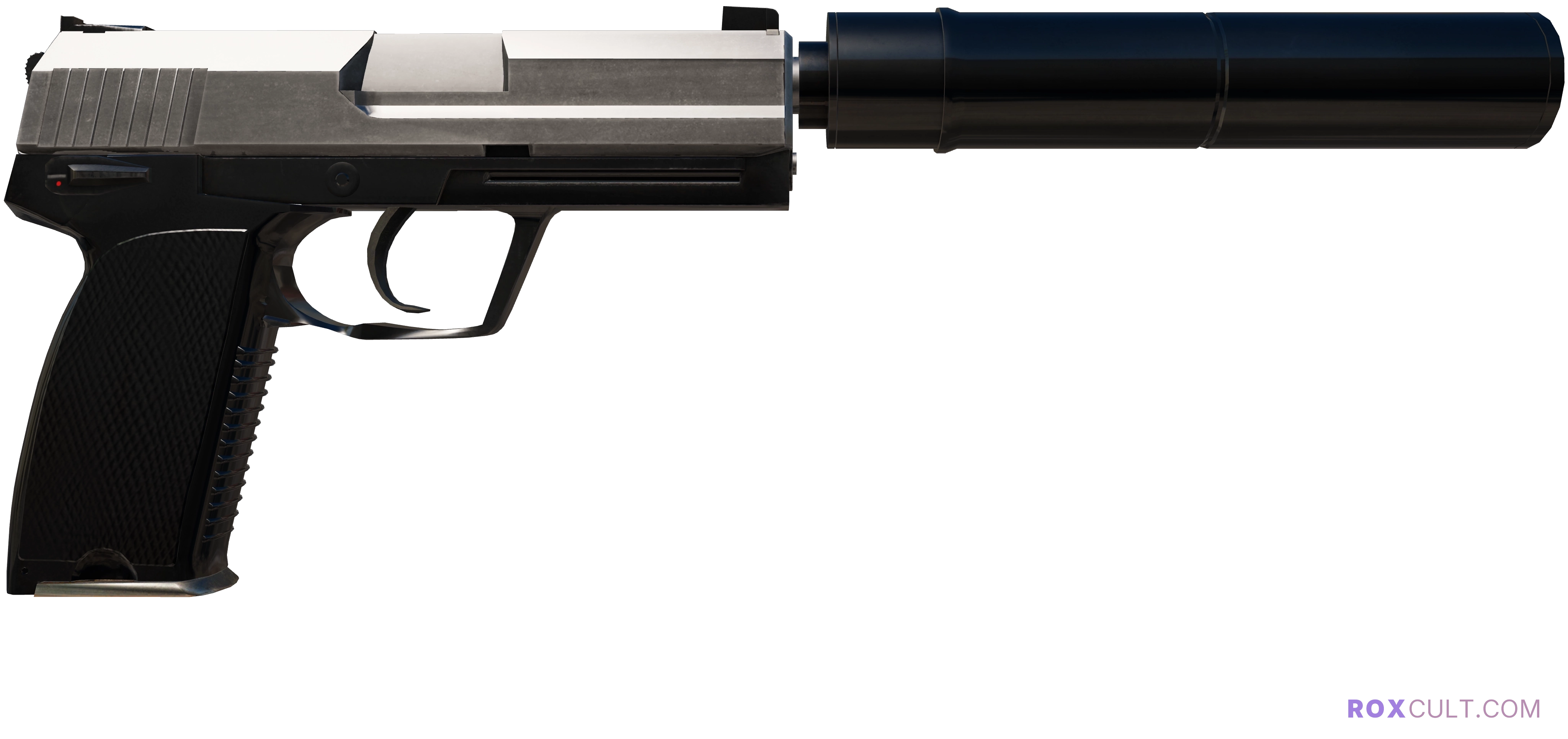 USP-S | Stainless (Factory New) — rox (Holo) Antwerp 2022 craft, backside view