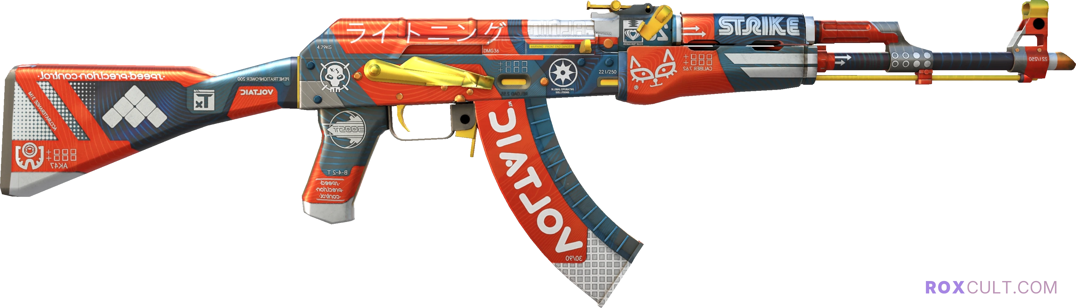 AK-47 | Bloodsport (Factory New) — rox (Holo) Antwerp 2022 craft, backside view