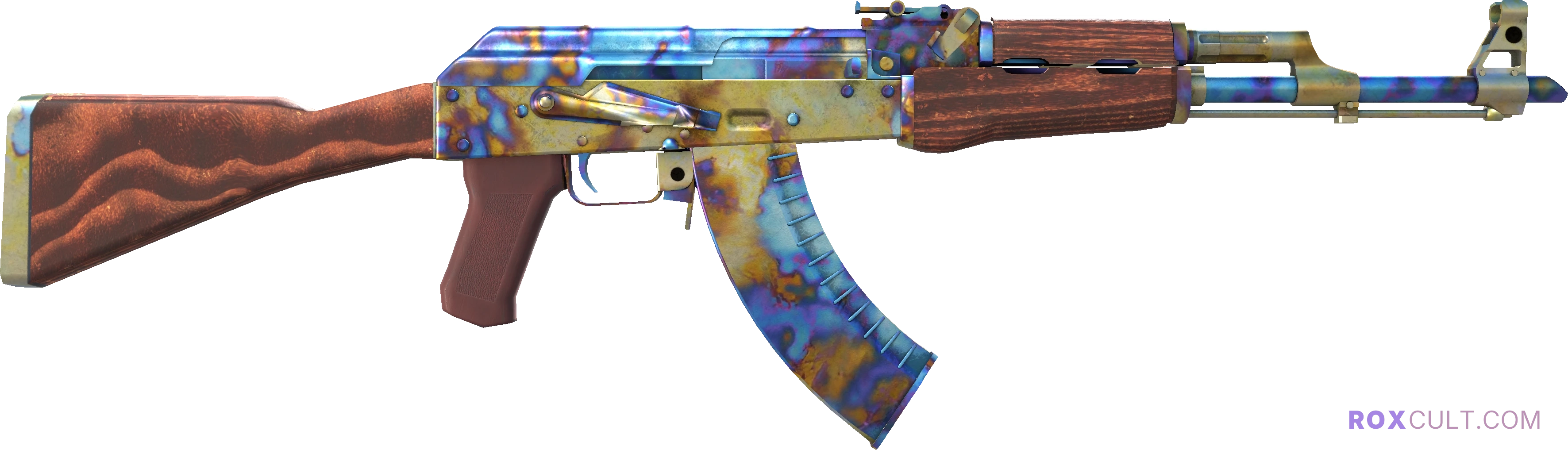 AK-47 | Case Hardened (Field-Tested) — rox (Holo) Antwerp 2022 craft, backside view