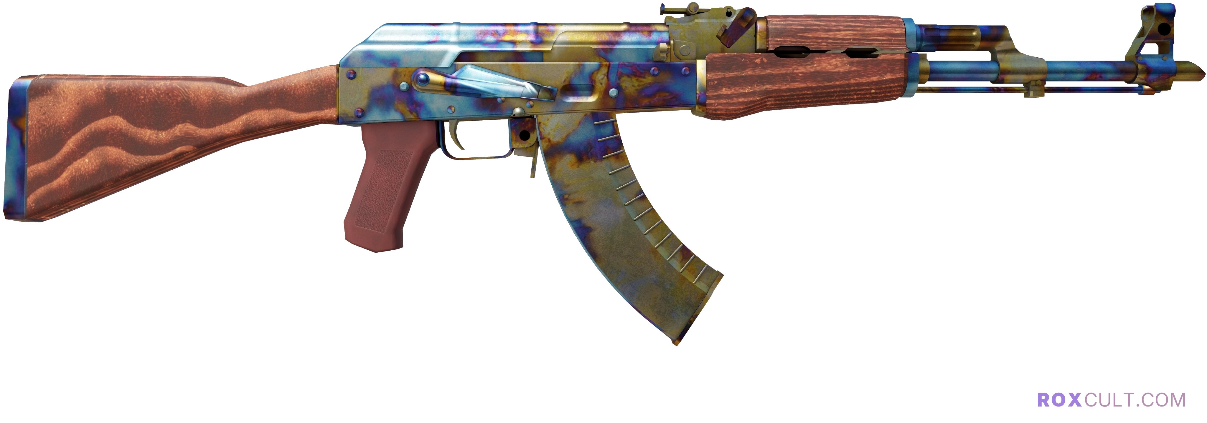 AK-47 | Case Hardened (Field-Tested) — rox (Holo) Antwerp 2022 craft, backside view