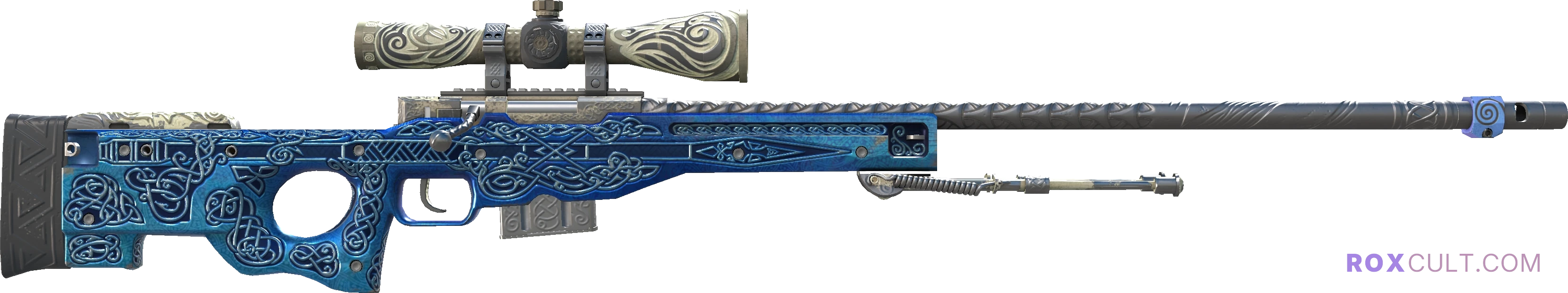AWP | Gungnir (Battle-Scarred) — rox (Holo) Antwerp 2022 craft, backside view