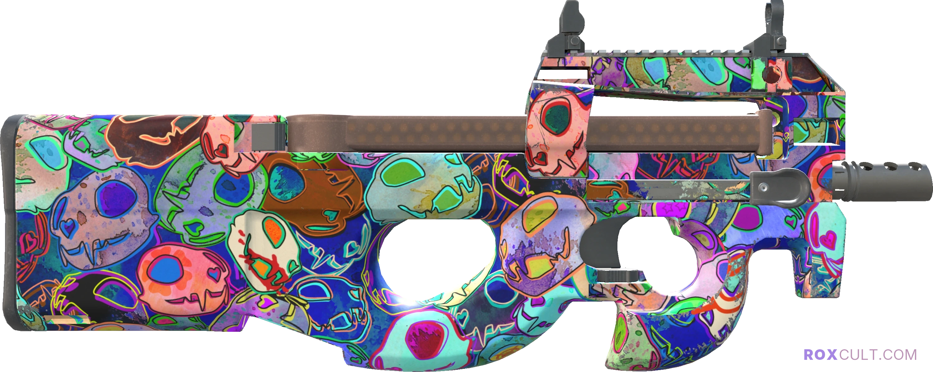 StatTrak™ P90 | Death by Kitty (Minimal Wear) — rox (Holo) Antwerp 2022 craft, backside view