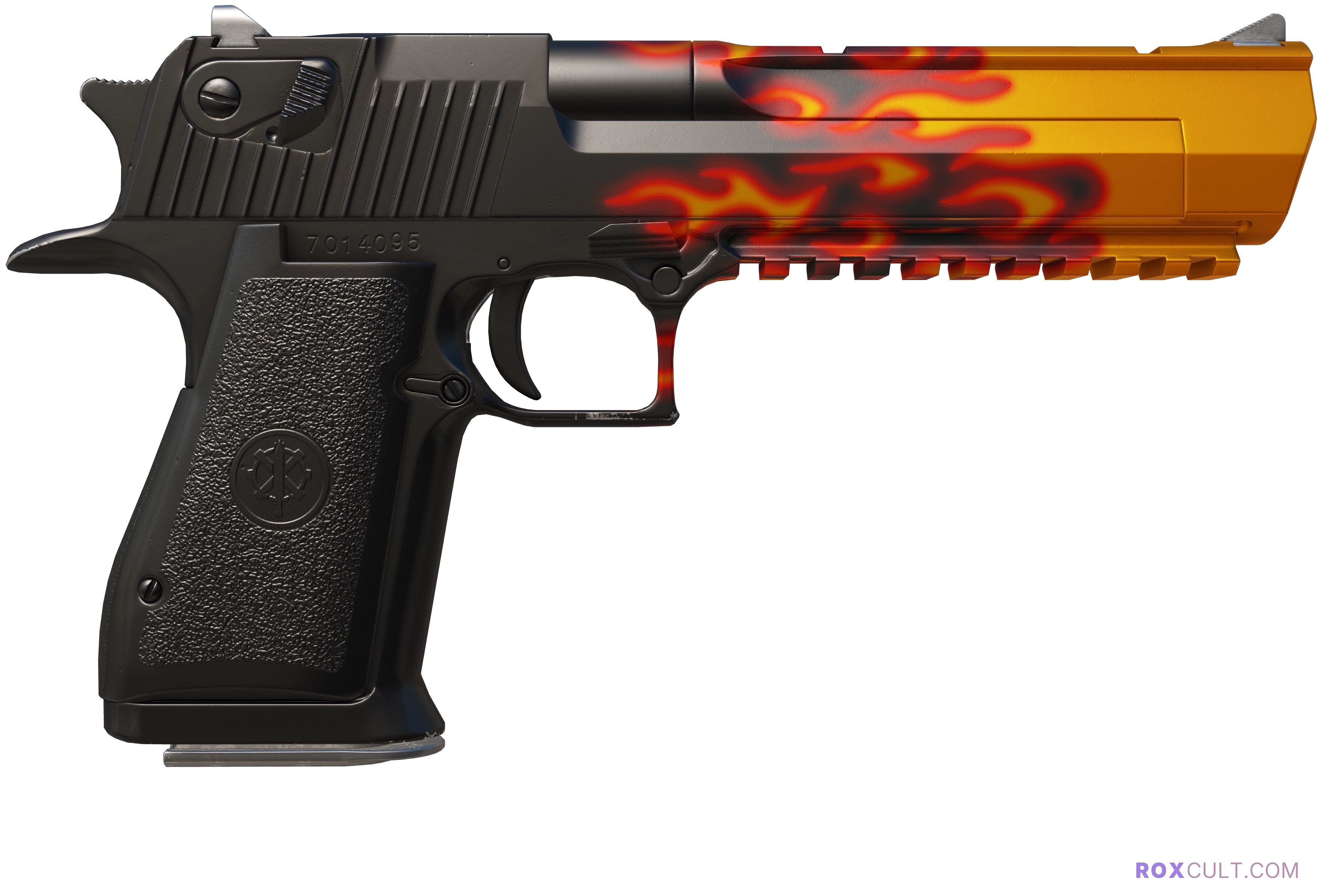 Desert Eagle | Blaze (Factory New) — rox (Holo) Antwerp 2022 craft, backside view