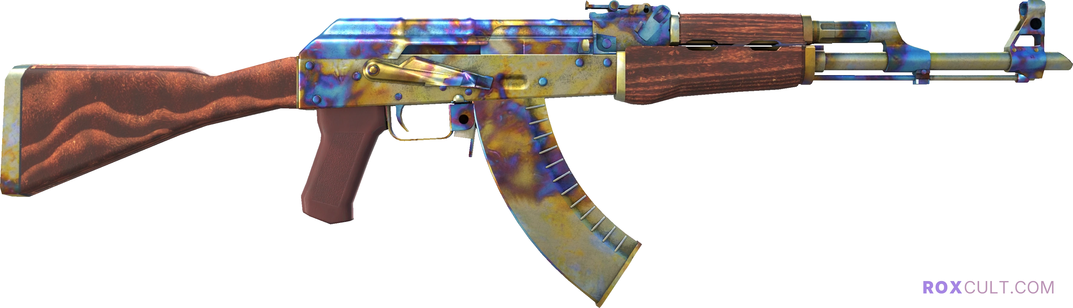 AK-47 | Case Hardened (Field-Tested) — rox (Holo) Antwerp 2022 craft, backside view