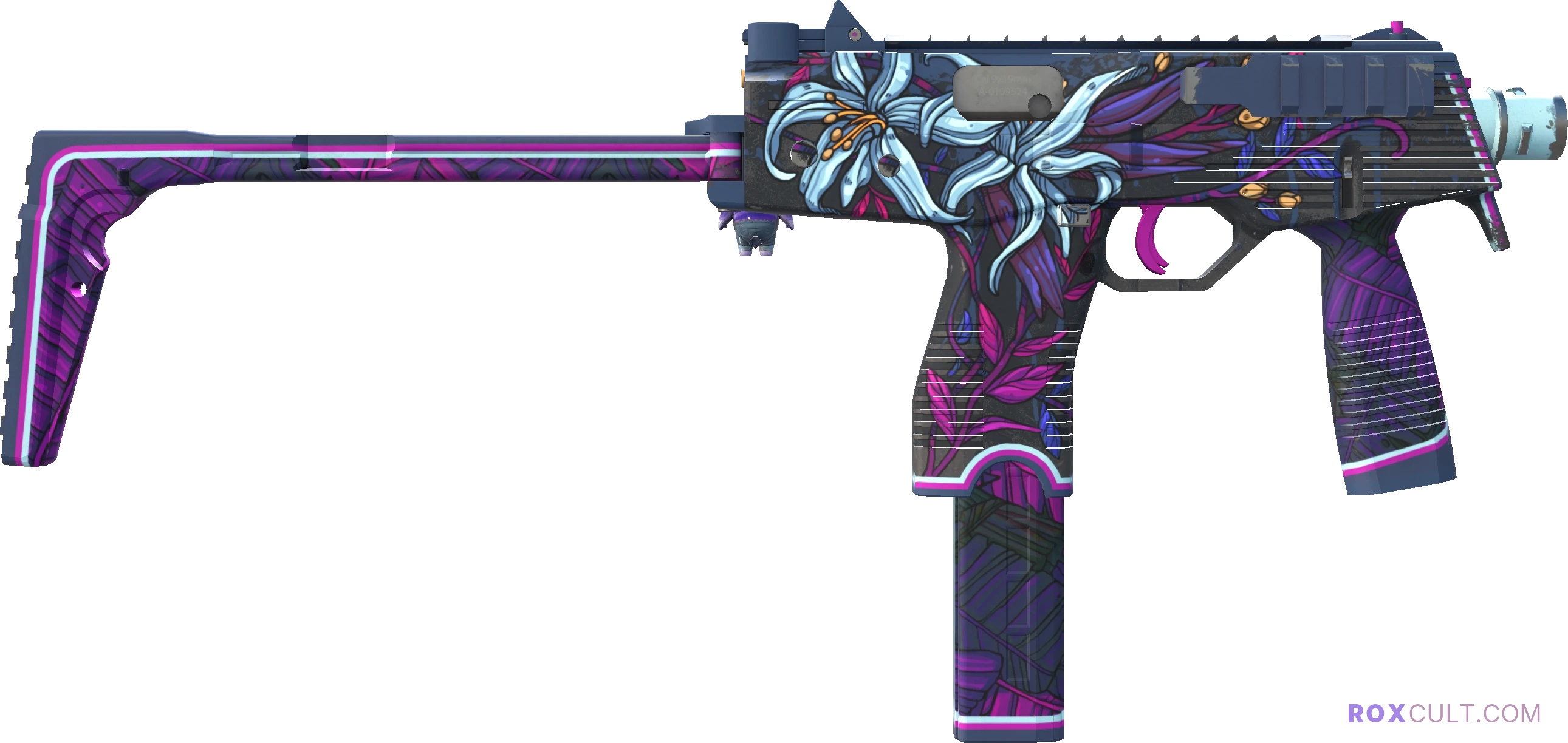 MP9 | Wild Lily (Minimal Wear) — rox (Holo) Antwerp 2022 craft, backside view