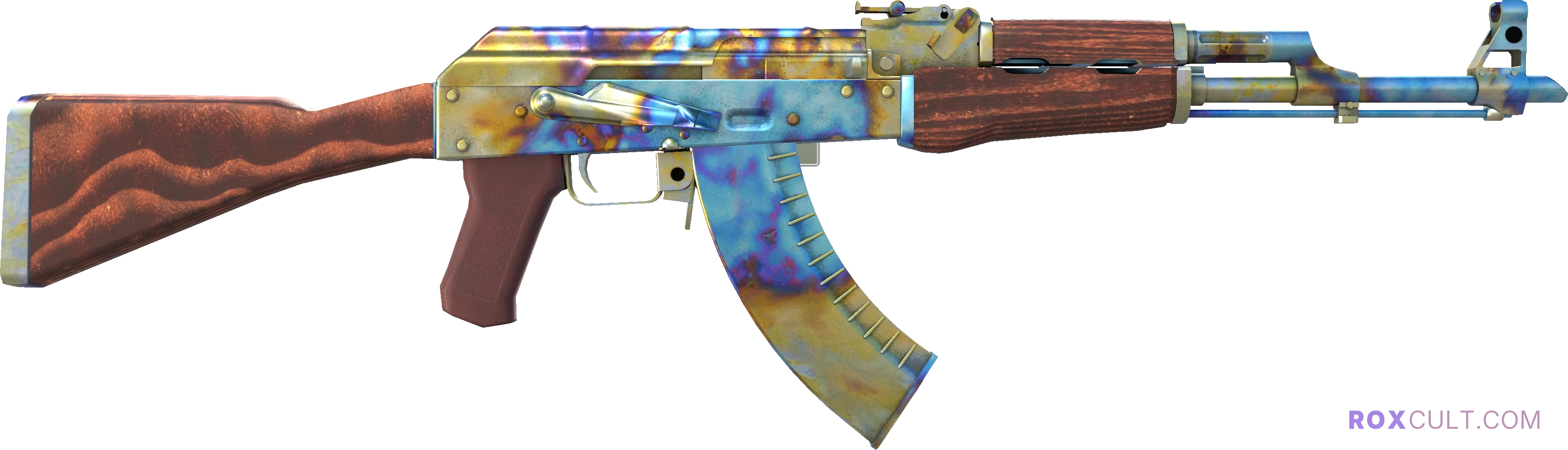 AK-47 | Case Hardened (Field-Tested) — rox (Holo) Antwerp 2022 craft, backside view