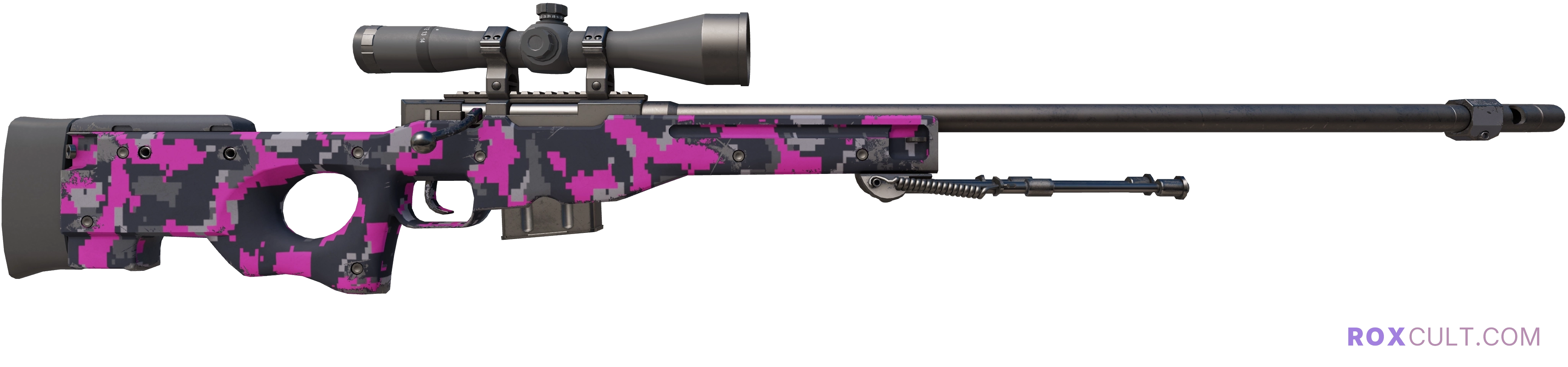 AWP | Pink DDPAT (Minimal Wear) — rox (Holo) Antwerp 2022 craft, backside view