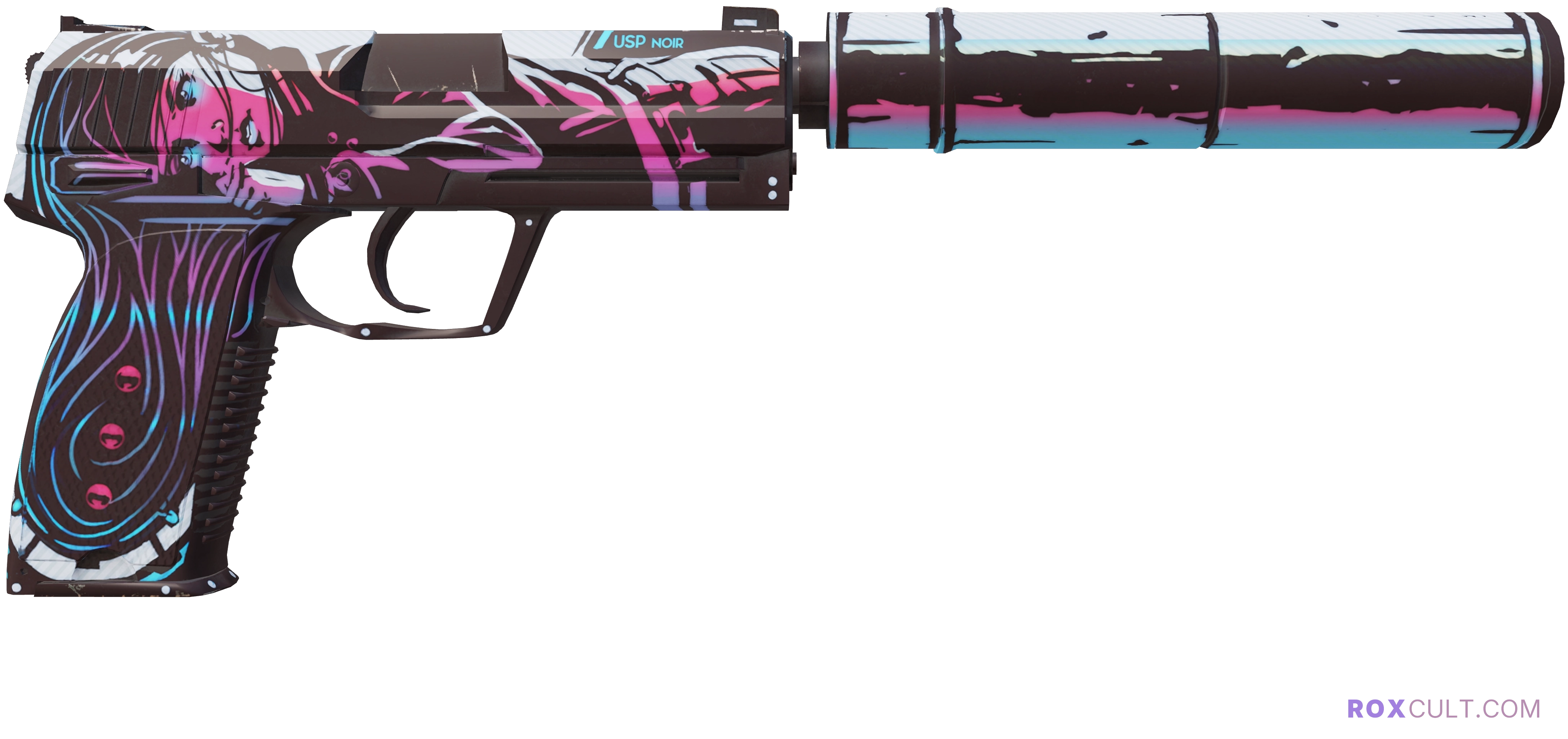 USP-S | Neo-Noir (Factory New) — rox (Holo) Antwerp 2022 craft, backside view