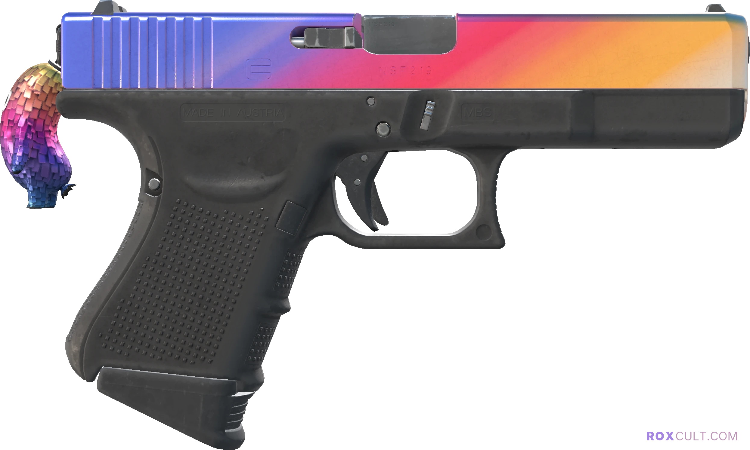 Glock-18 | Fade (Factory New) — rox (Holo) Antwerp 2022 craft, backside view