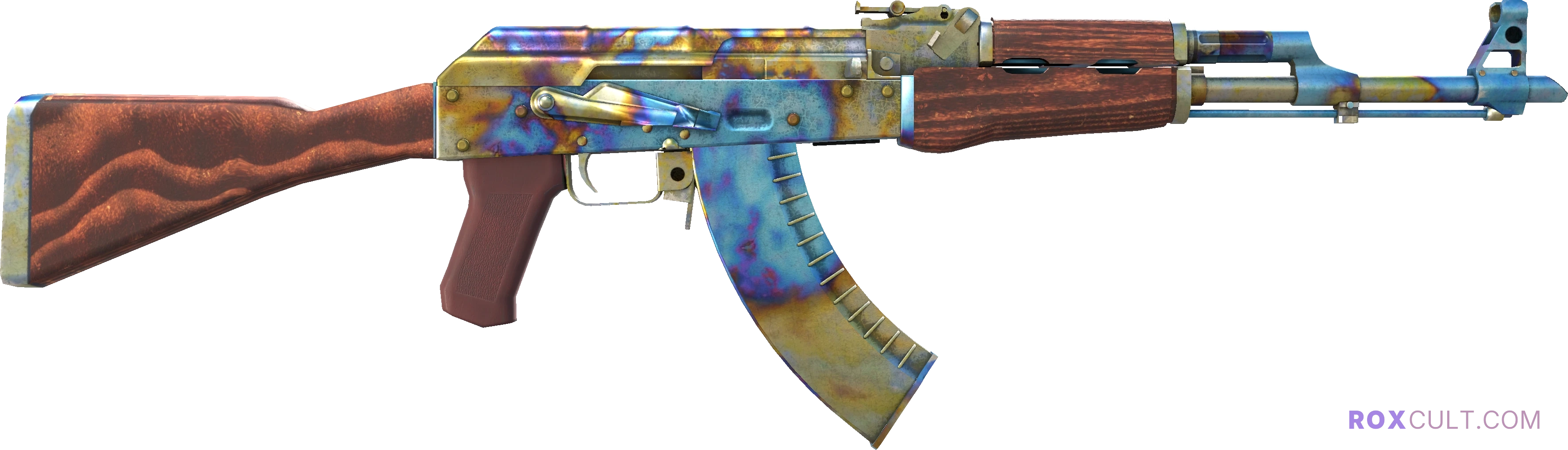 StatTrak™ AK-47 | Case Hardened (Field-Tested) — rox (Holo) Antwerp 2022 craft, backside view
