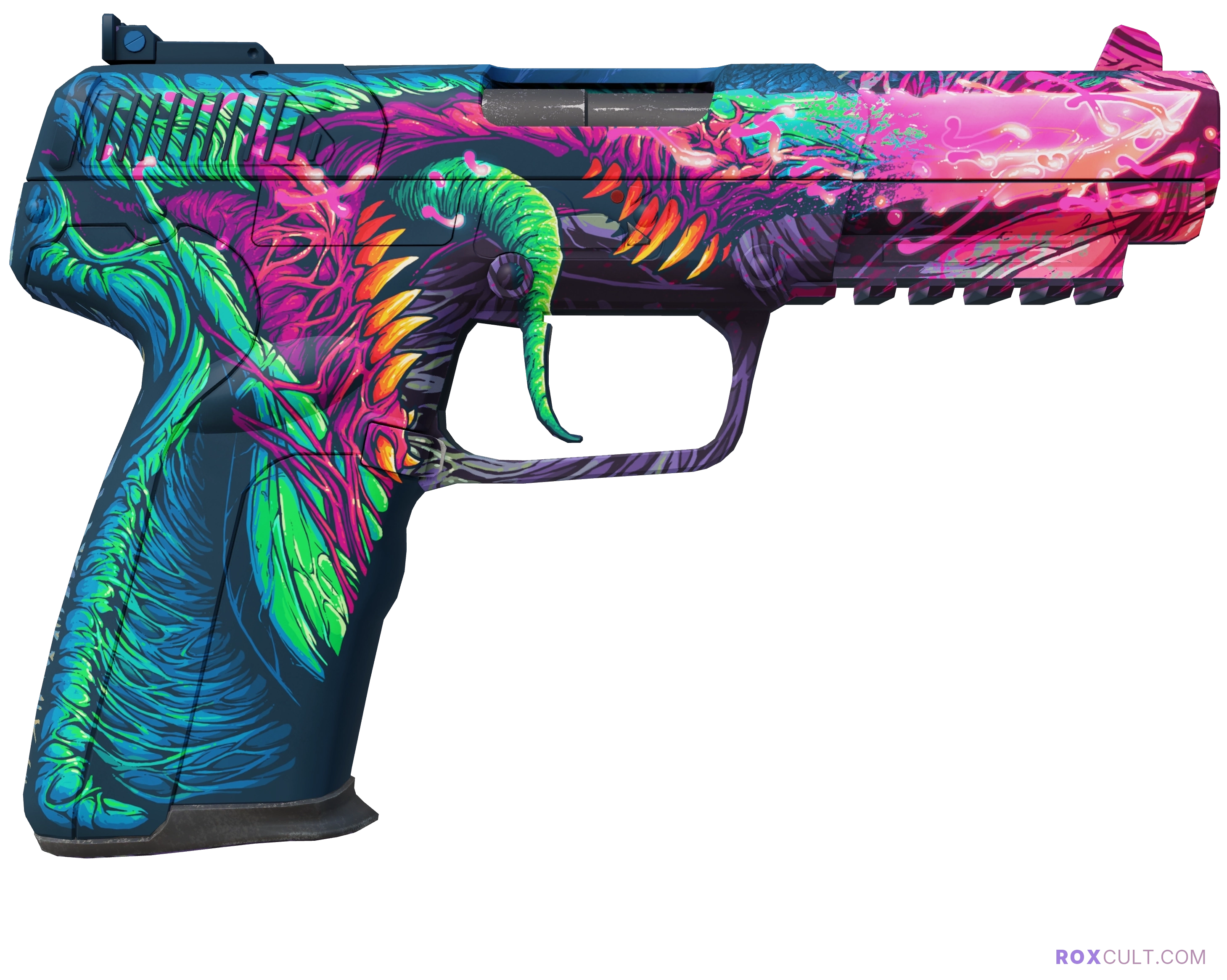 Five-SeveN | Hyper Beast (Factory New) — rox (Holo) Antwerp 2022 craft, backside view