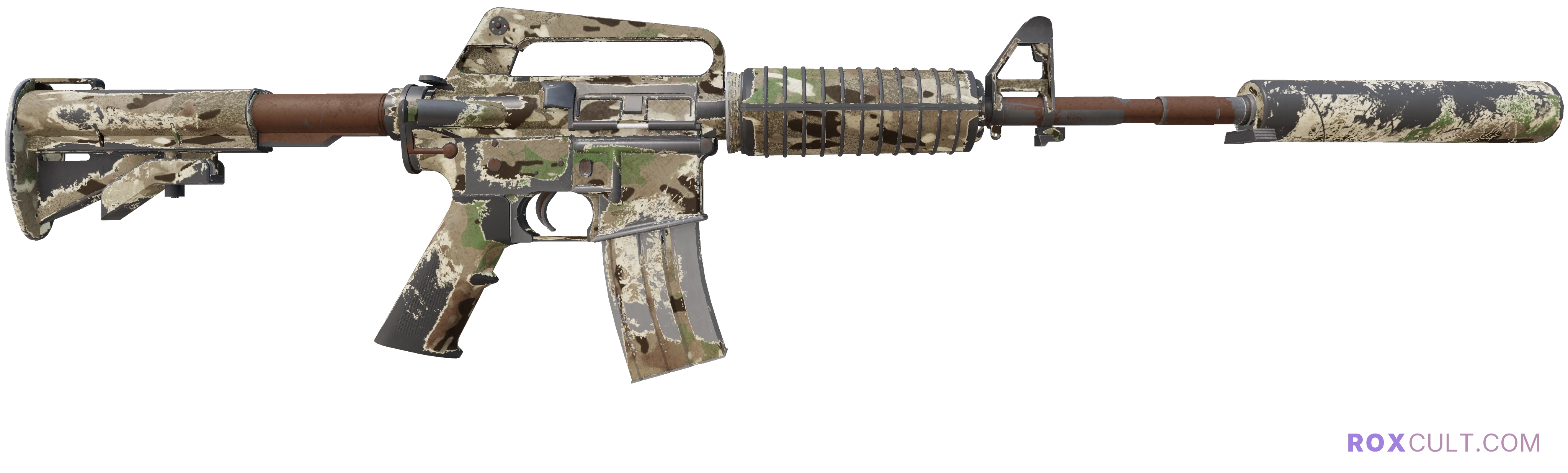 M4A1-S | VariCamo (Battle-Scarred) — rox (Holo) Antwerp 2022 craft, backside view
