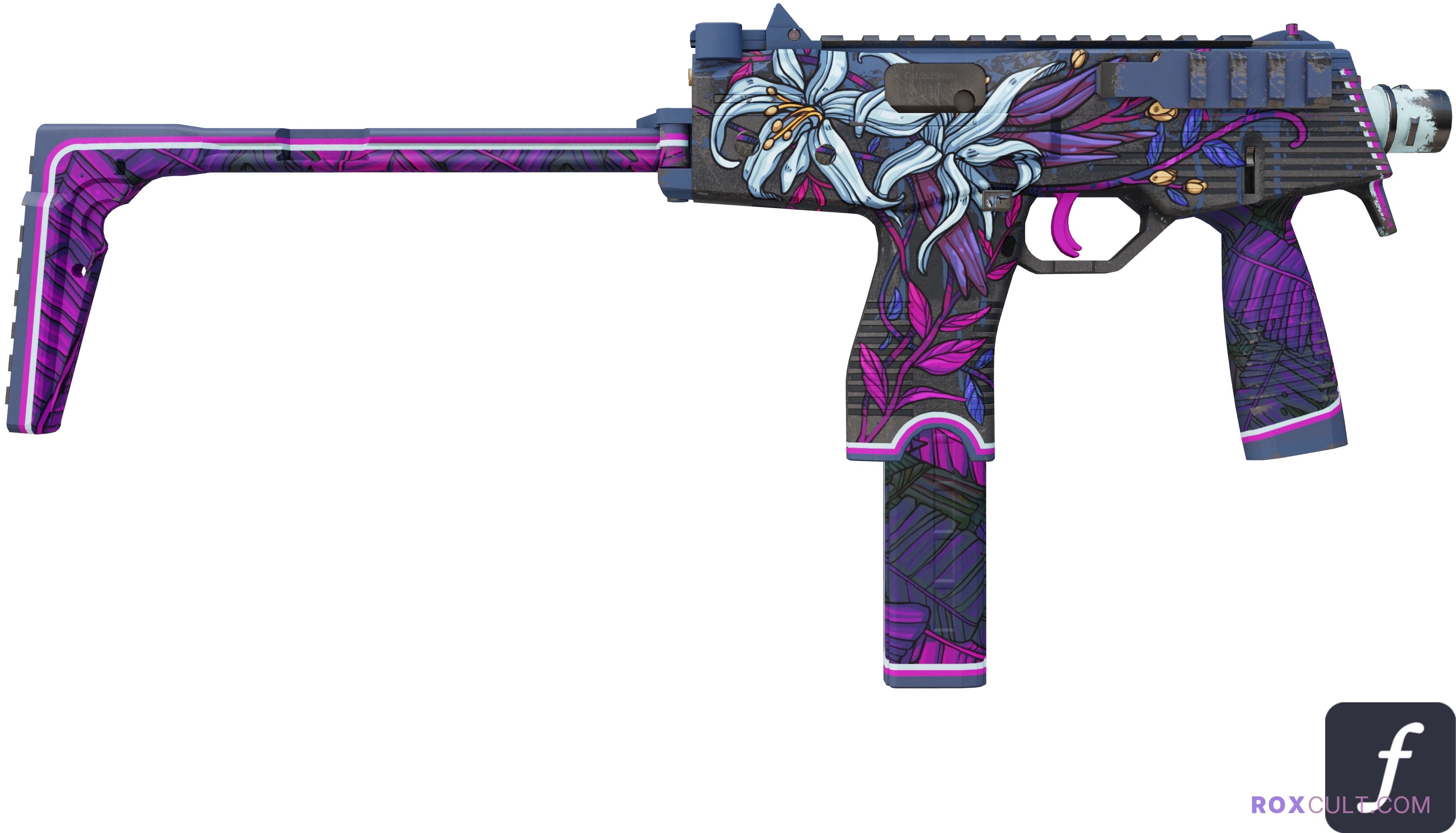 MP9 | Wild Lily (Field-Tested) — rox (Holo) Antwerp 2022 craft, backside view