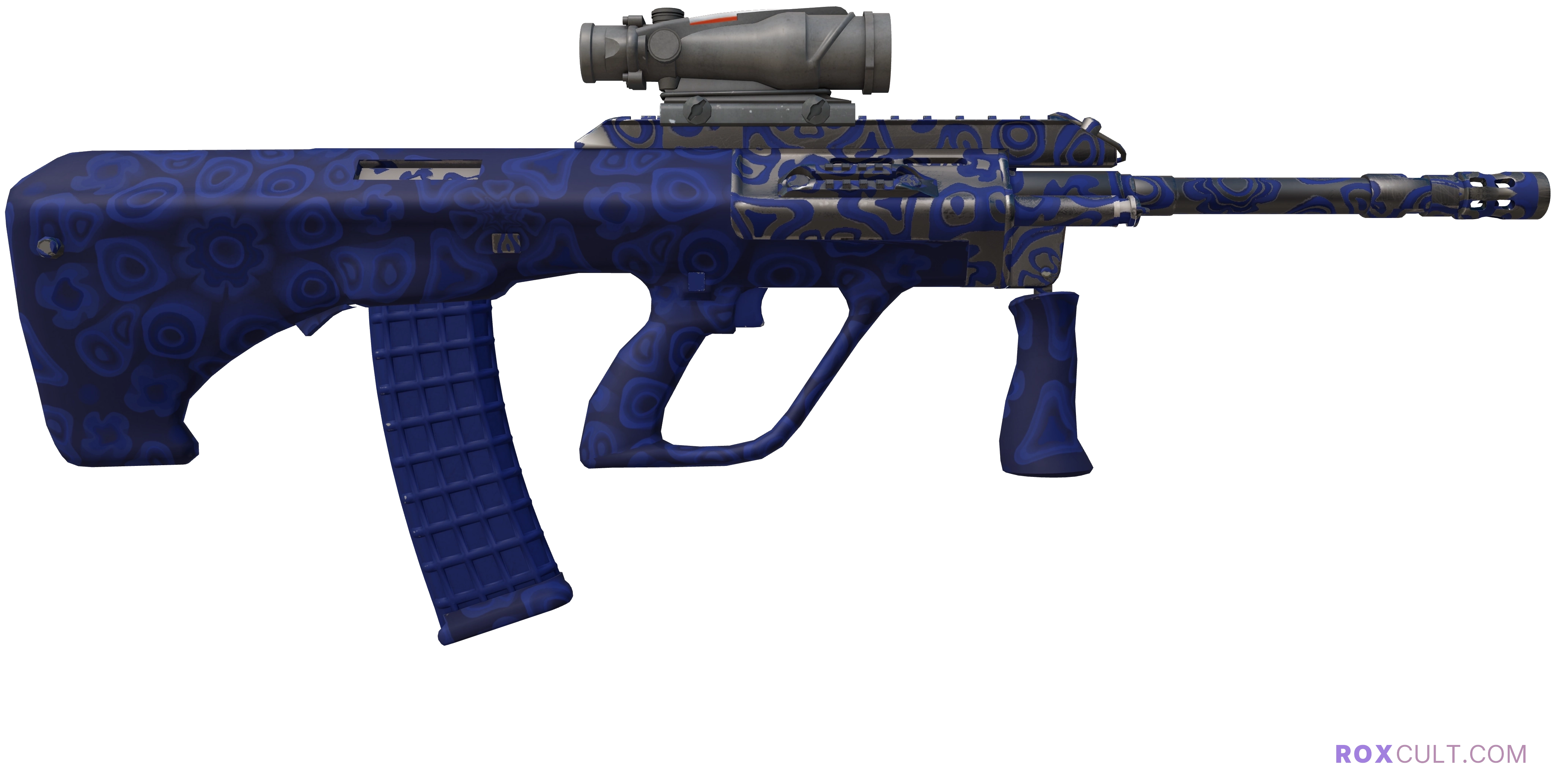 AUG | Navy Murano (Factory New) — rox (Holo) Antwerp 2022 craft, backside view
