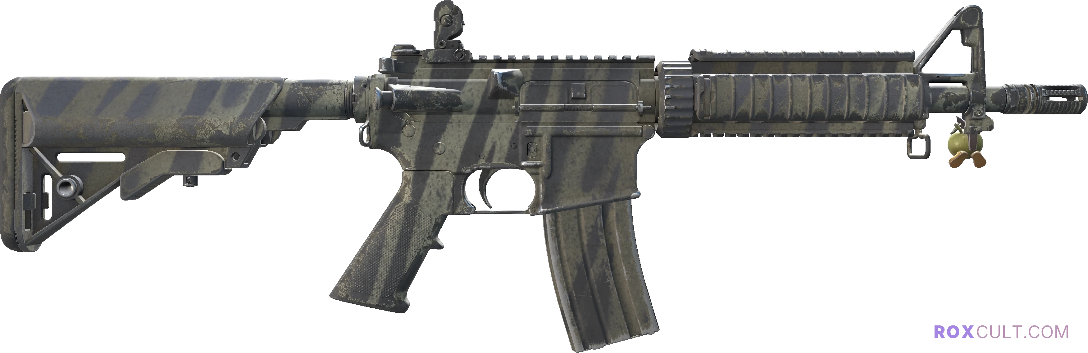 M4A4 | Faded Zebra (Field-Tested) — rox (Holo) Antwerp 2022 craft, backside view