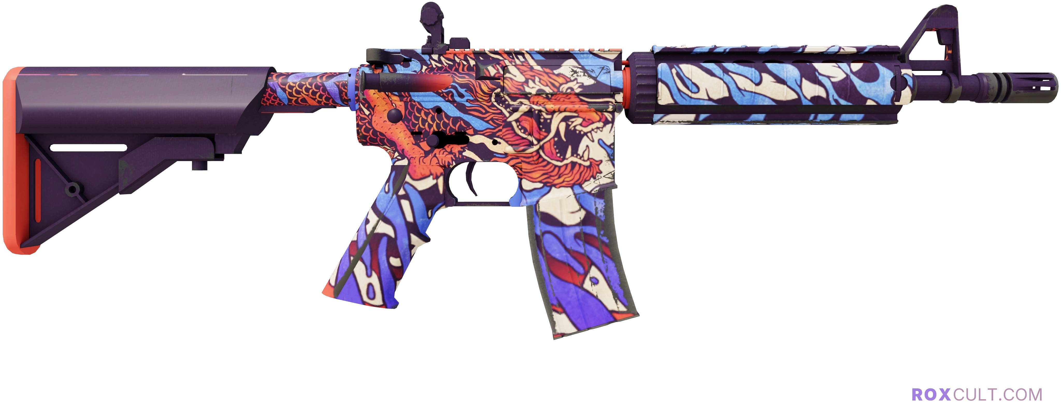M4A4 | 龍王 (Dragon King) (Factory New) — rox (Holo) Antwerp 2022 craft, backside view