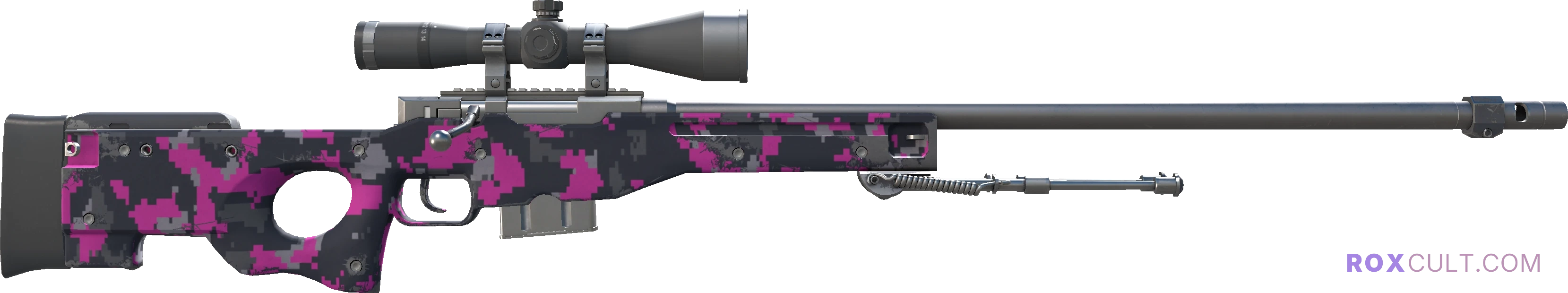 AWP | Pink DDPAT (Minimal Wear) — rox (Holo) Antwerp 2022 craft, backside view