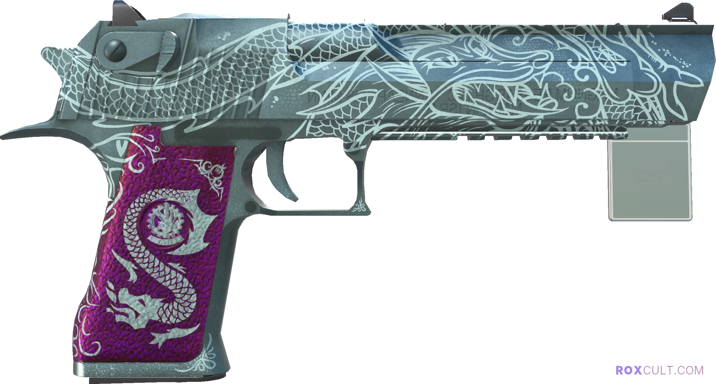 Desert Eagle | Kumicho Dragon (Minimal Wear) — rox (Holo) Antwerp 2022 craft, backside view