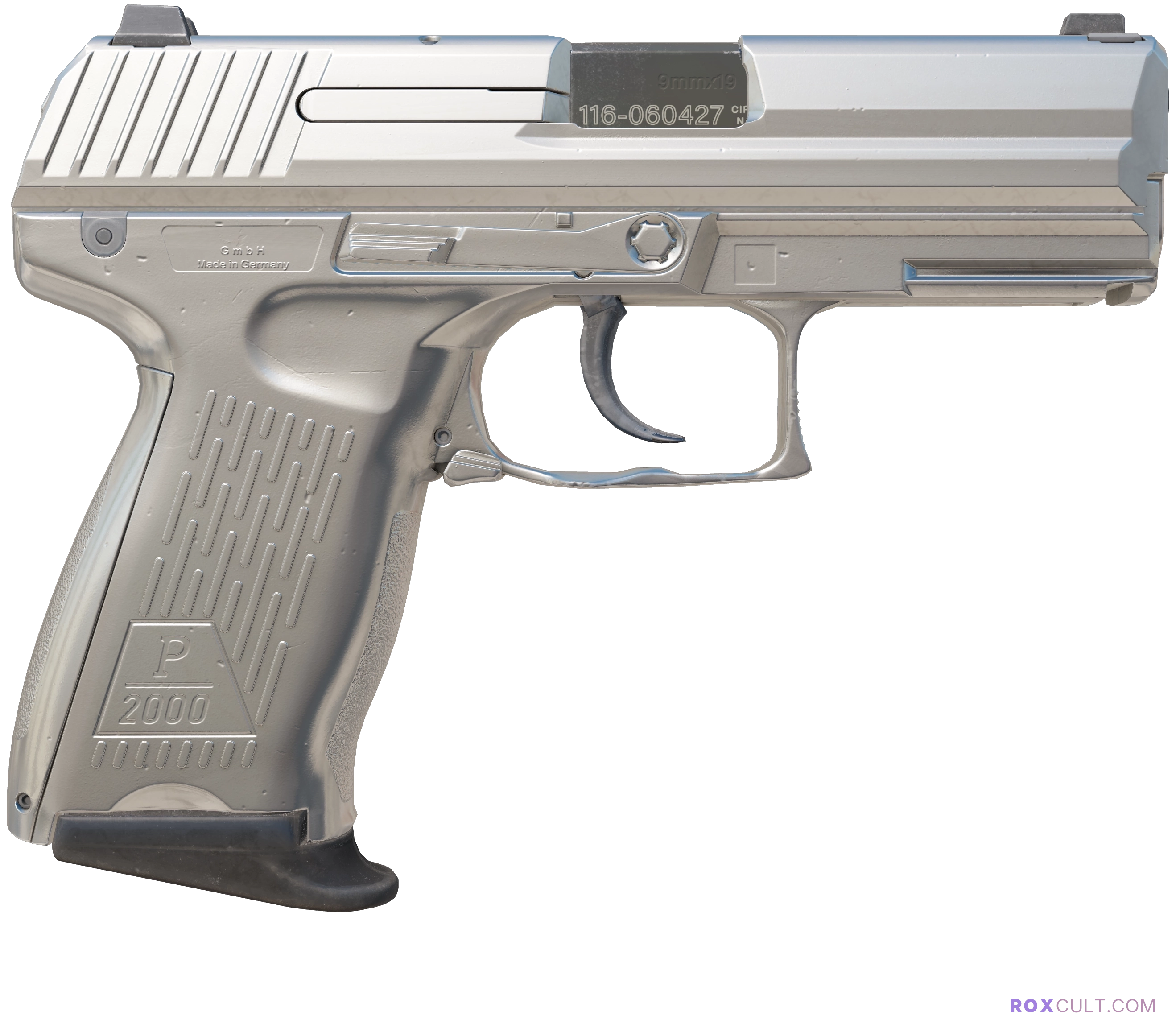 P2000 | Silver (Factory New) — rox (Holo) Antwerp 2022 craft, backside view